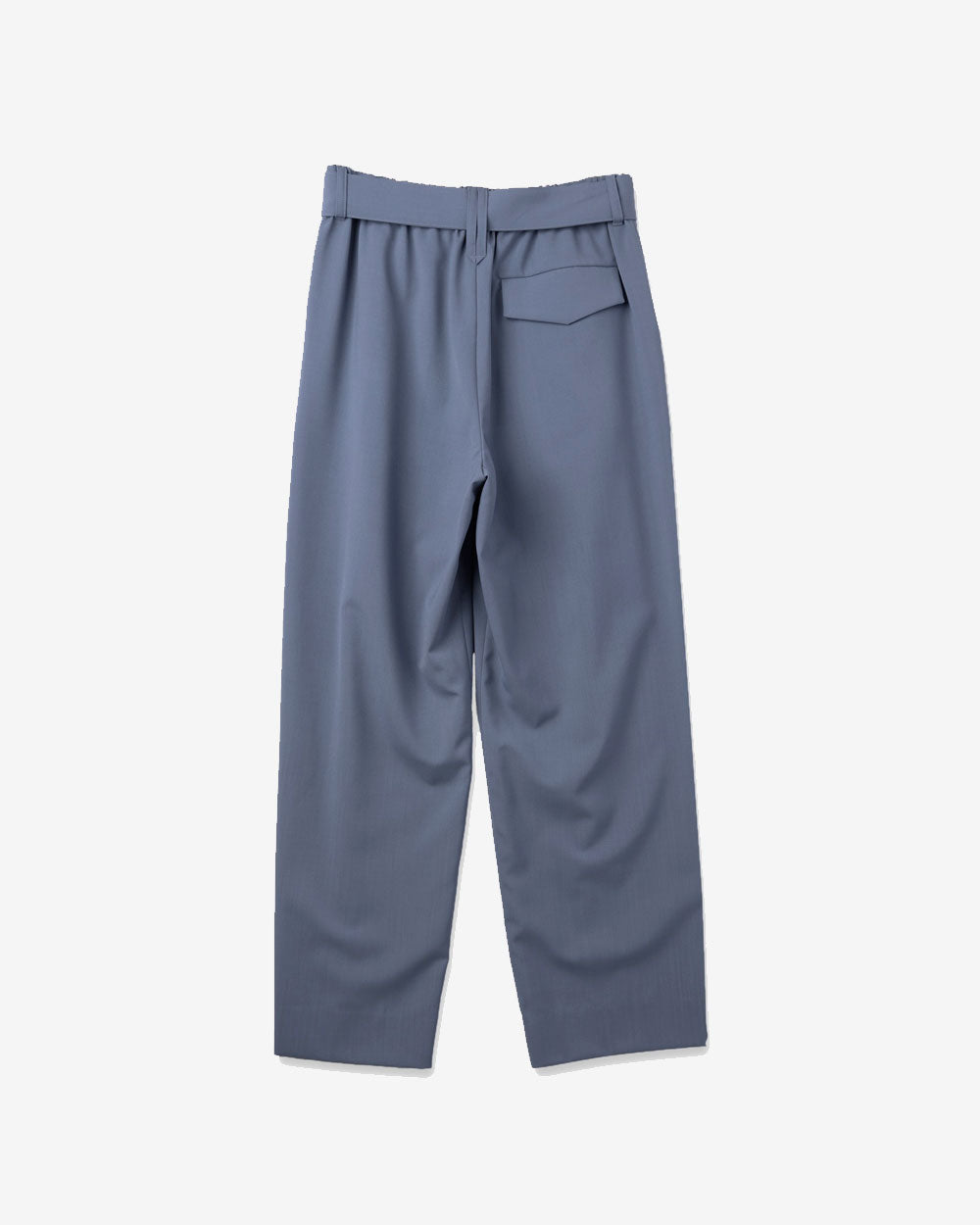 Tropical Twill 2 Tuck Wide Pants with Long Belt - Blue