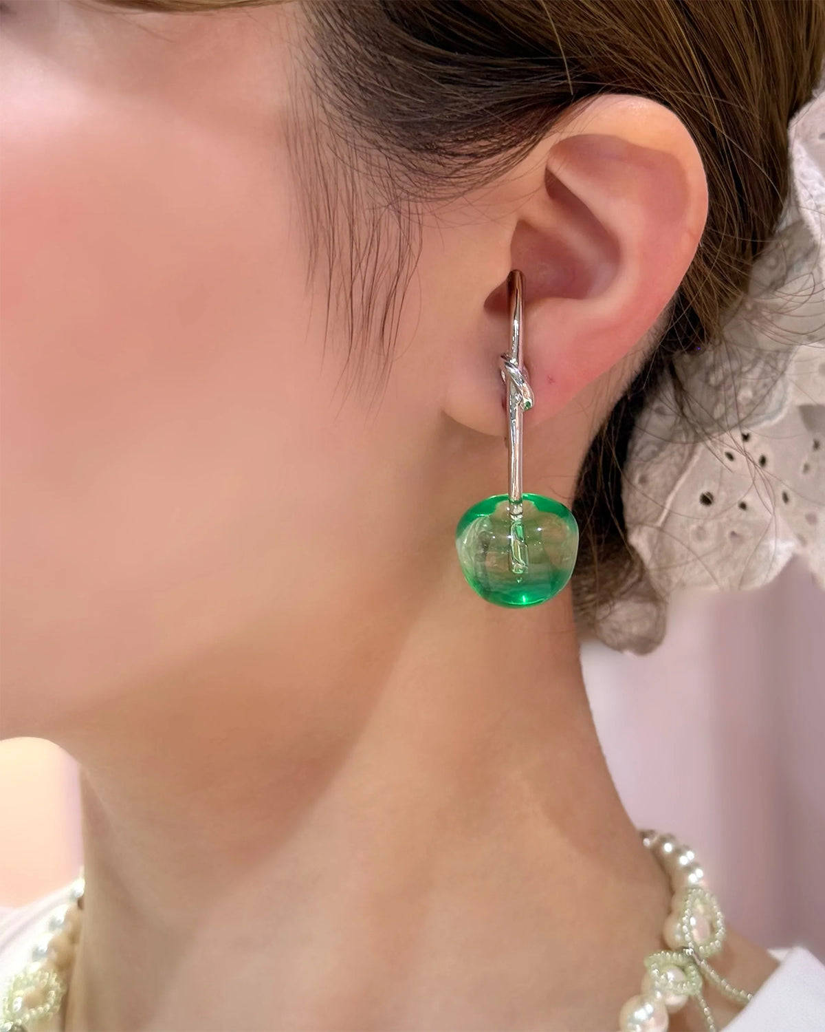 Cherry Pierced Earrings (Melon Syrup)