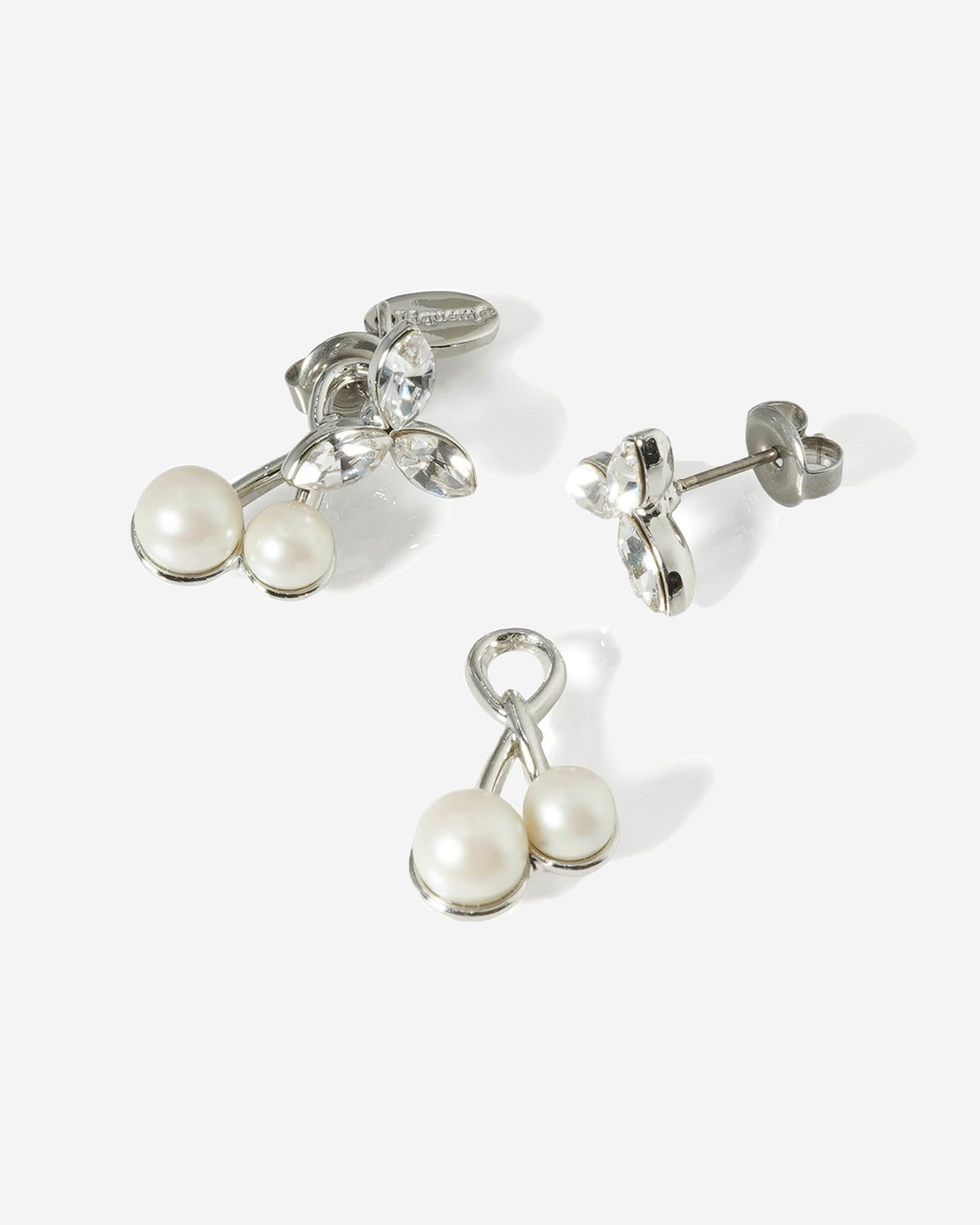 2-Way Cherry Earrings (Silver)