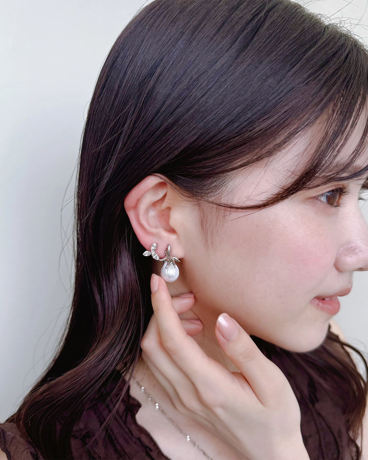 2-Way Cherry Earrings (Silver)