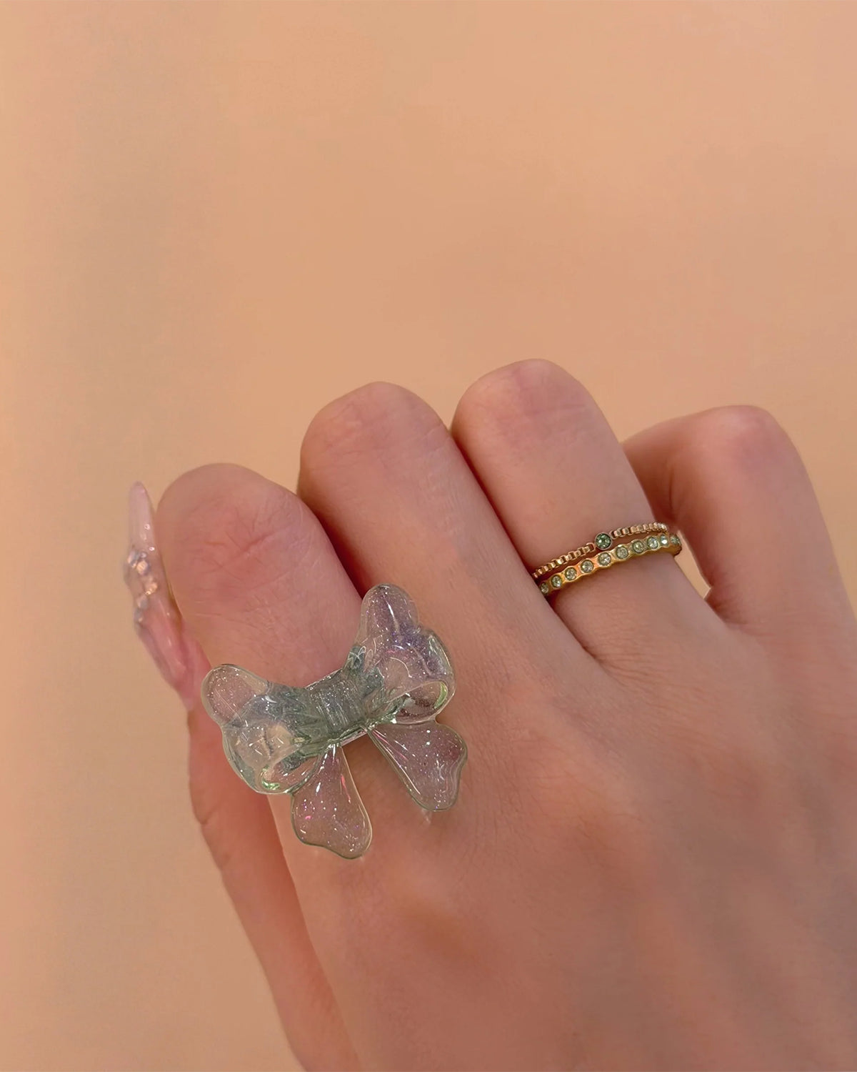 Baby Ribbon Ring (Green)