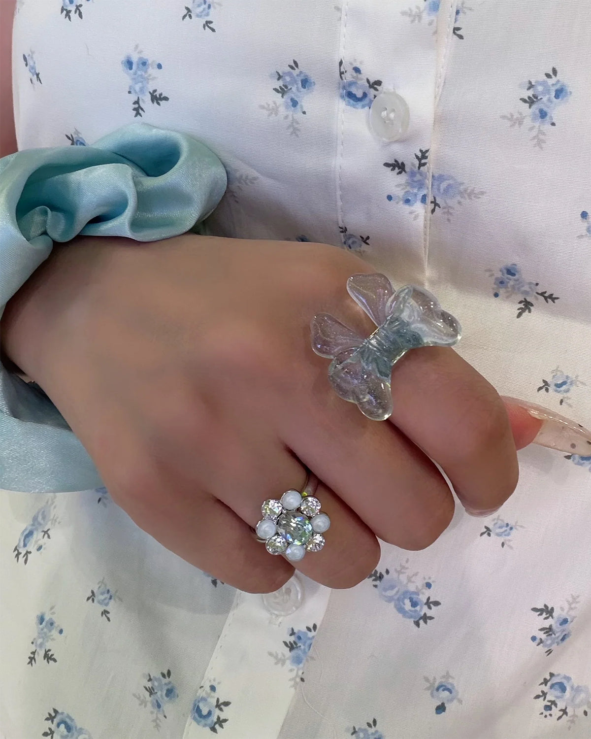 Baby Ribbon Ring (Light Blue)