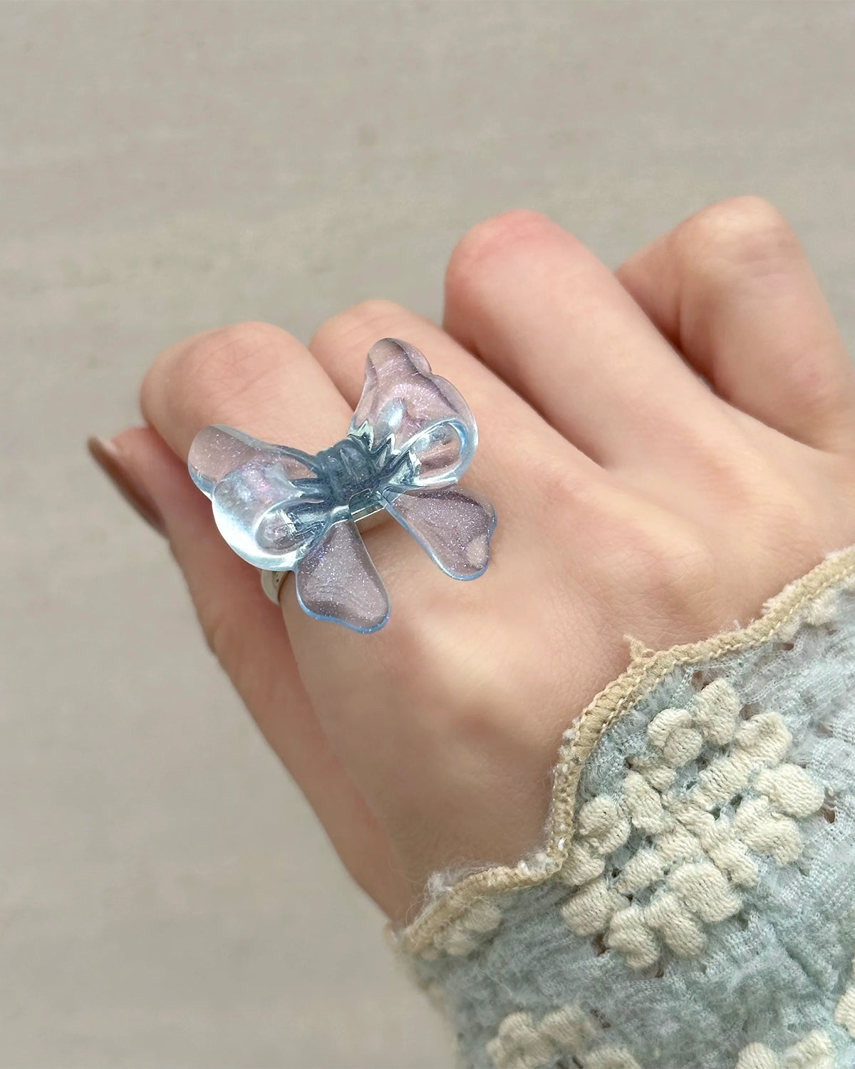 Baby Ribbon Ring (Light Blue)