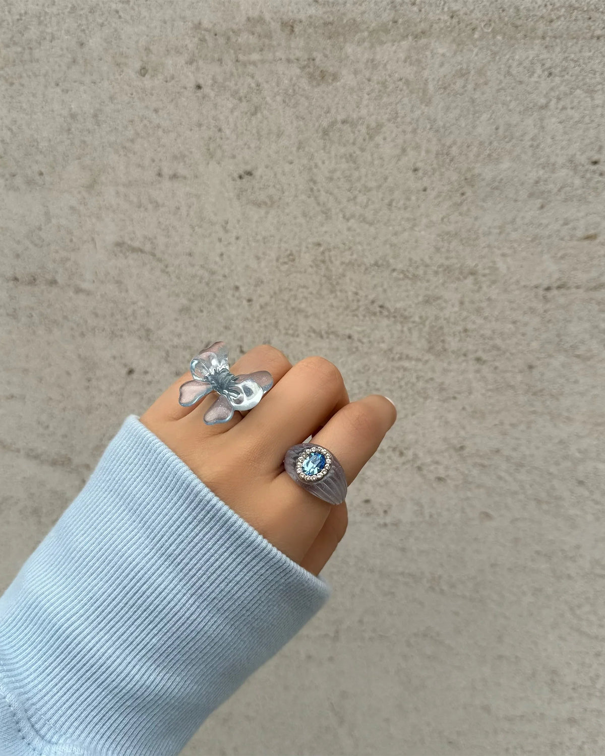 Baby Ribbon Ring (Light Blue)