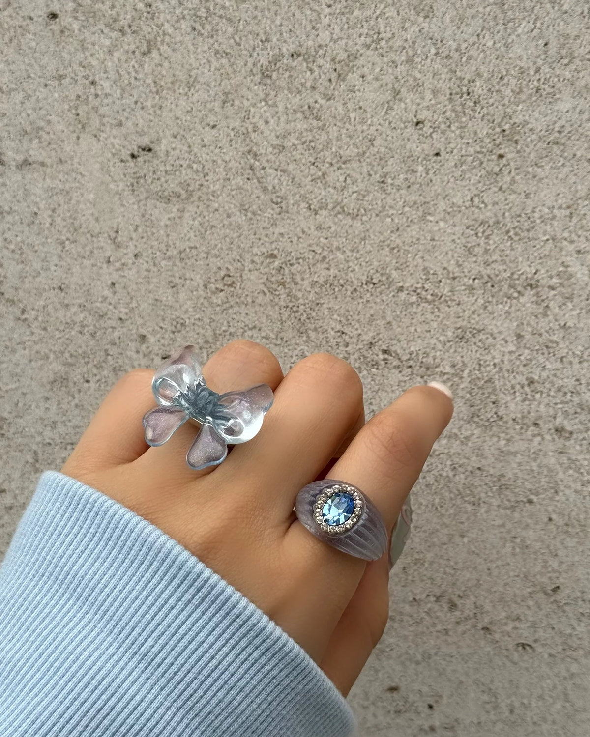 Baby Ribbon Ring (Light Blue)