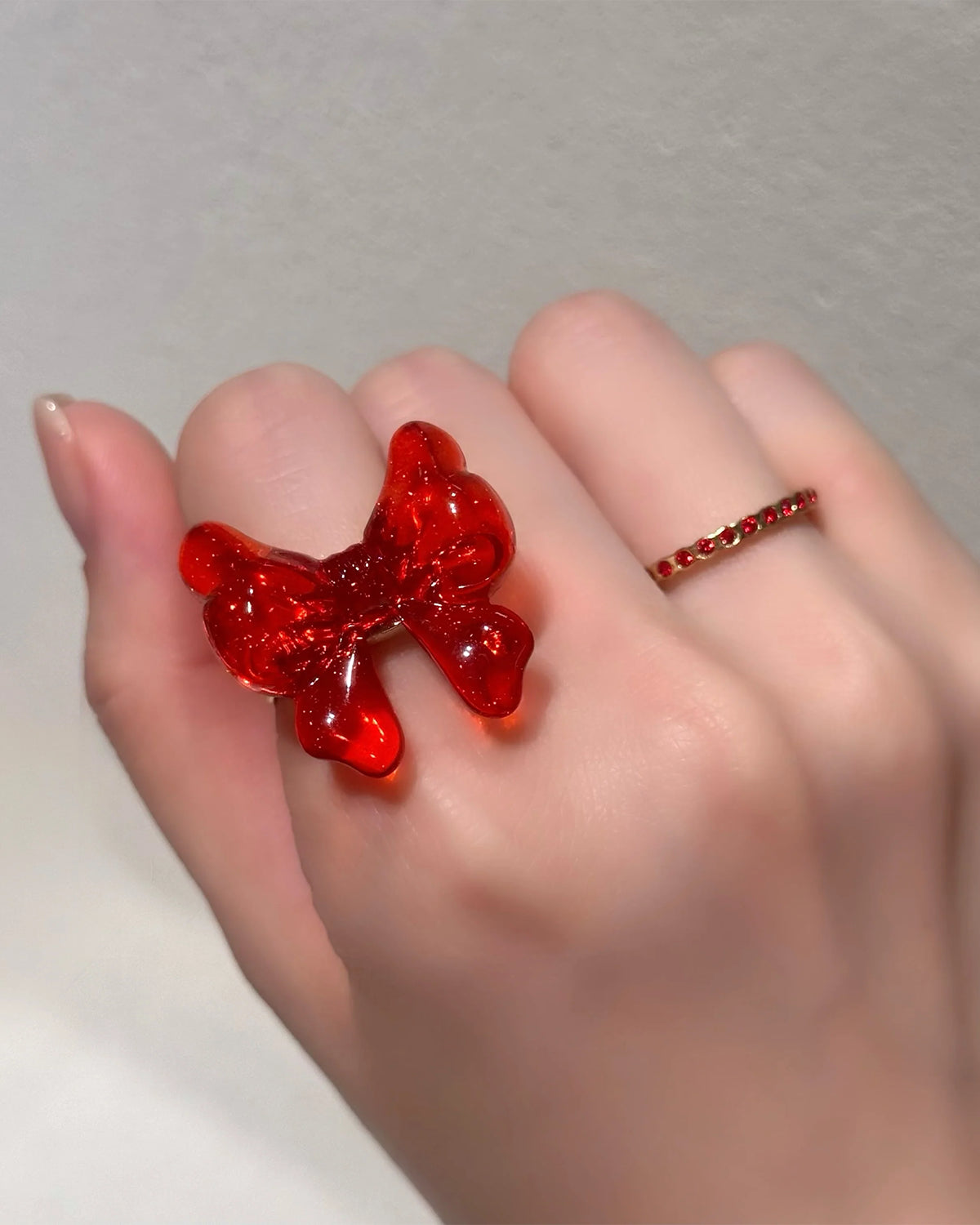 Baby Ribbon Ring (Red)