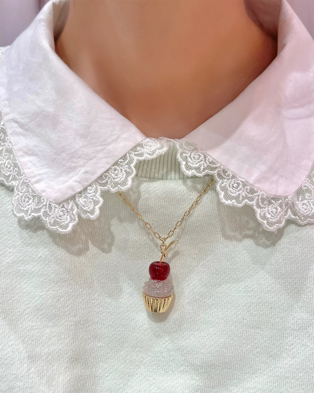 Cherry Cupcake Pendant