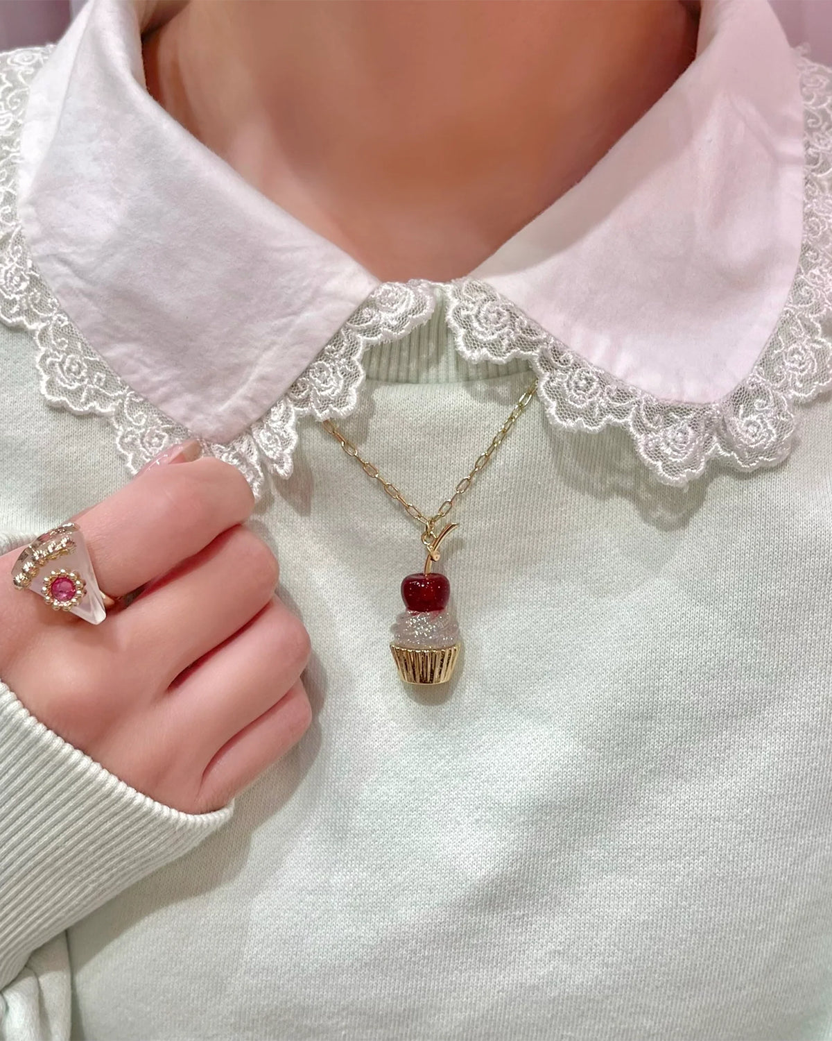 Cherry Cupcake Pendant
