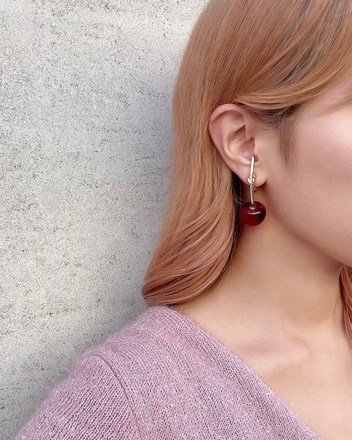Cherry Earrings (Clear Red)