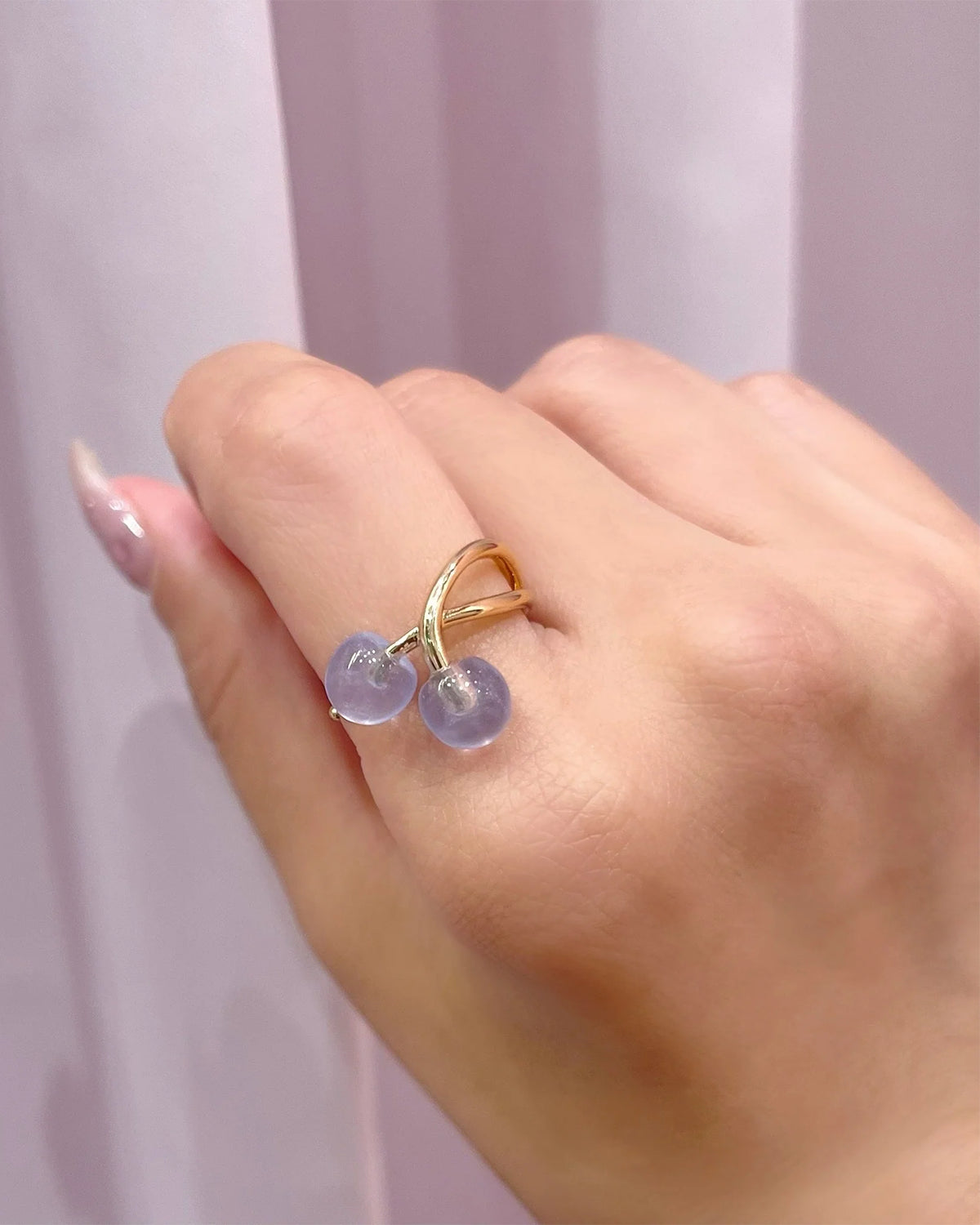Cherry Ring (Pastel Blue)