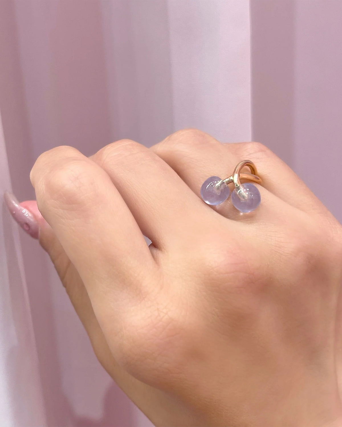 Cherry Ring (Pastel Blue)