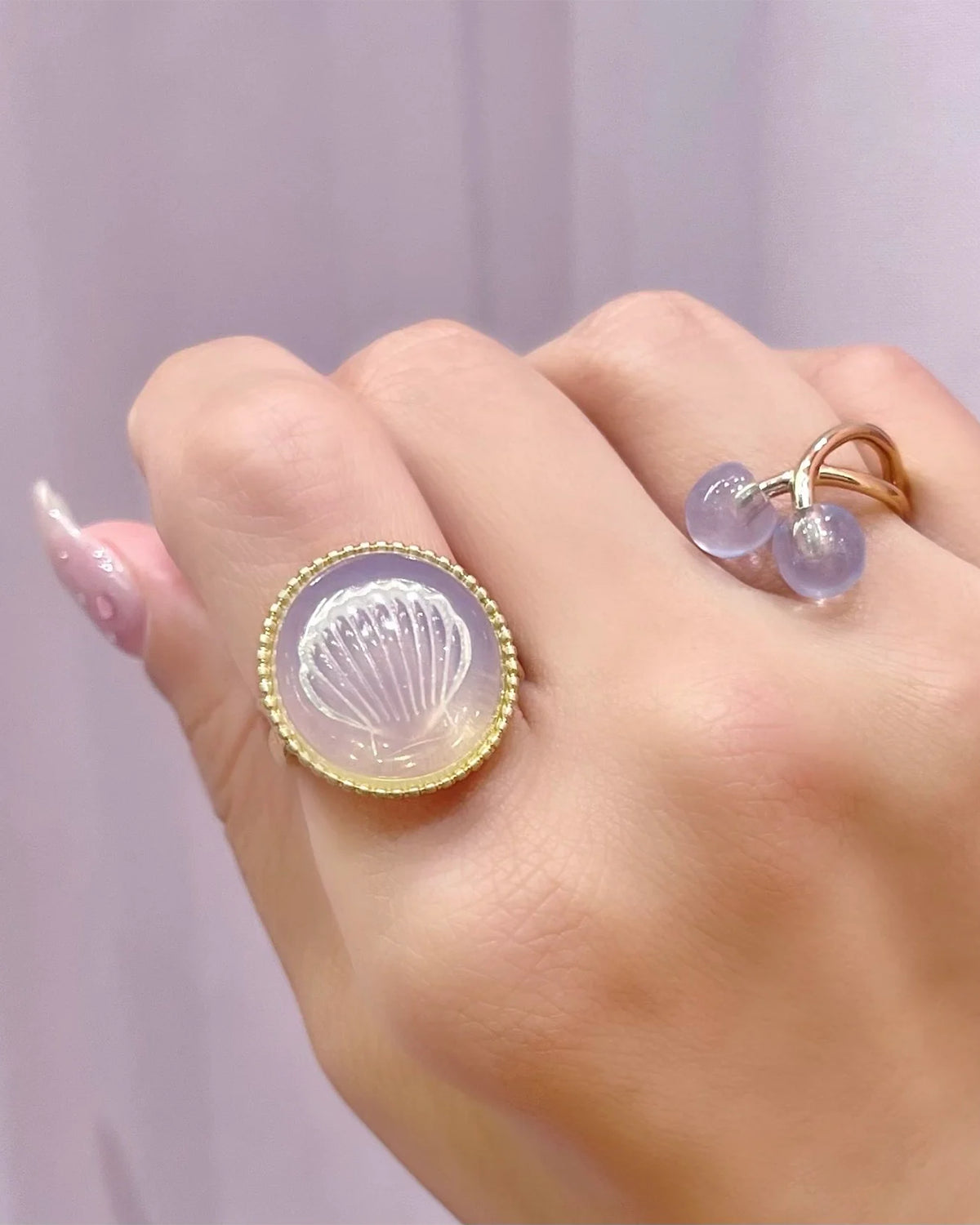 Cherry Ring (Pastel Blue)