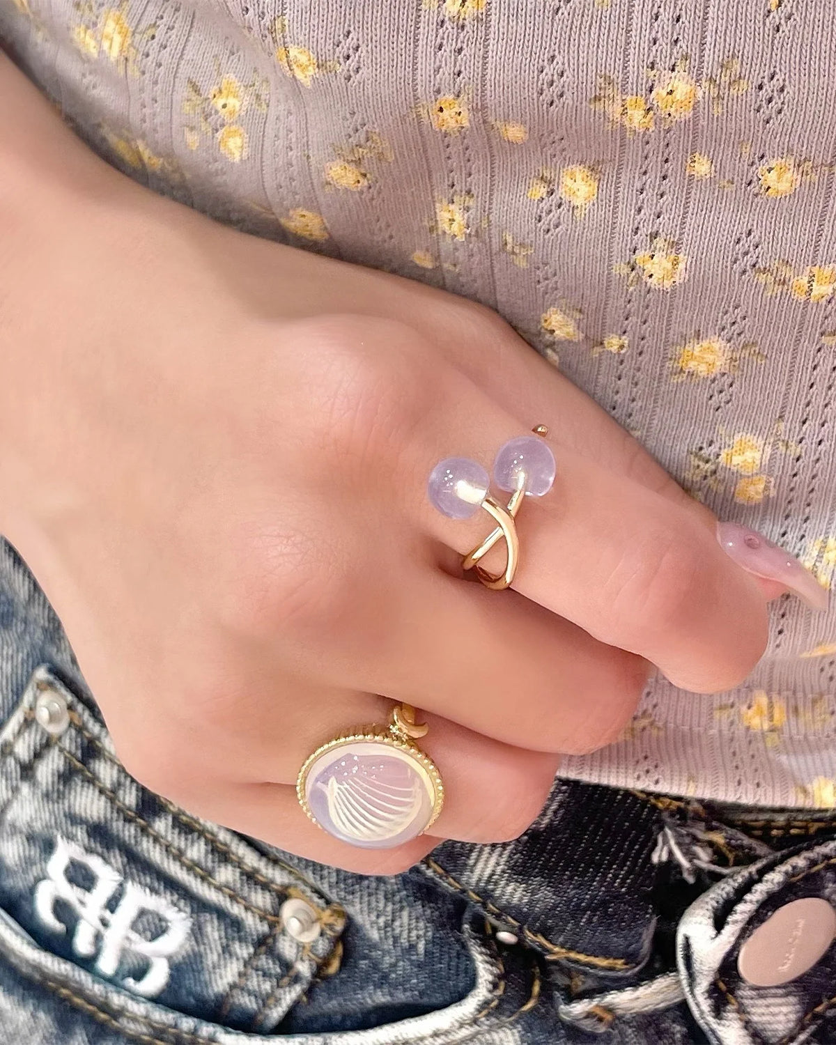 Cherry Ring (Pastel Blue)