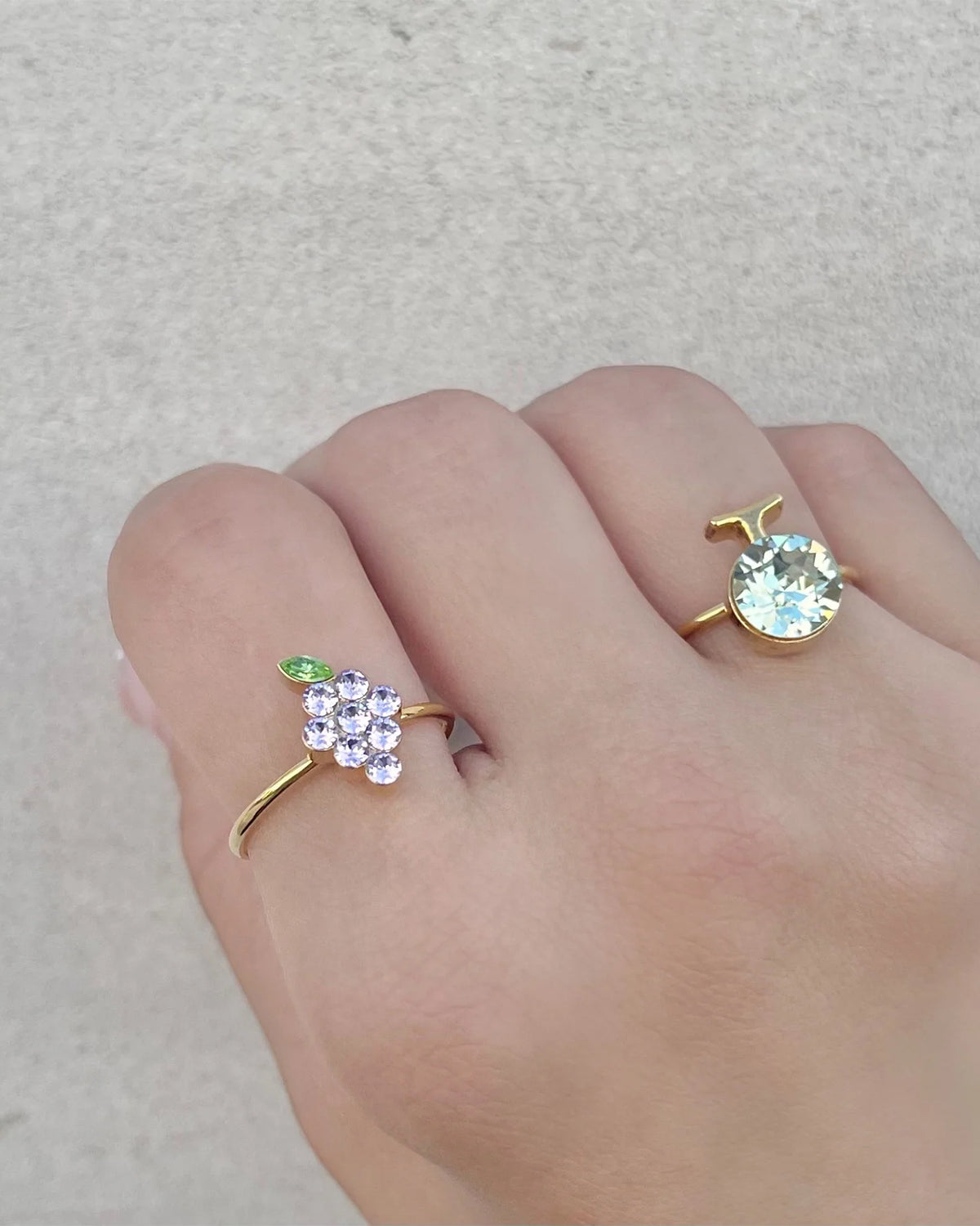 Fruit Cocktail Ring Set (Grape & Melon)