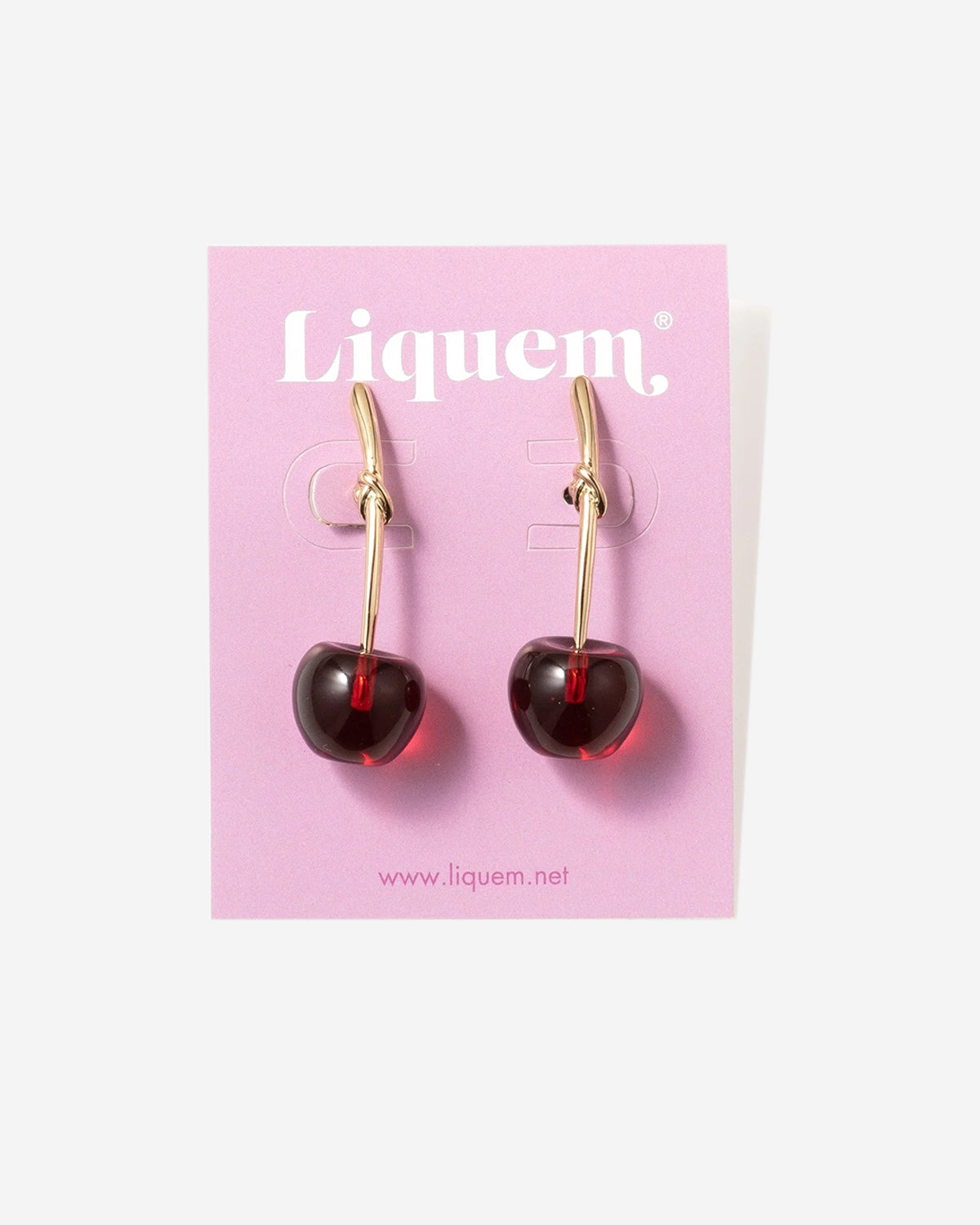 Kids Cherry Earrings (Clear Red)