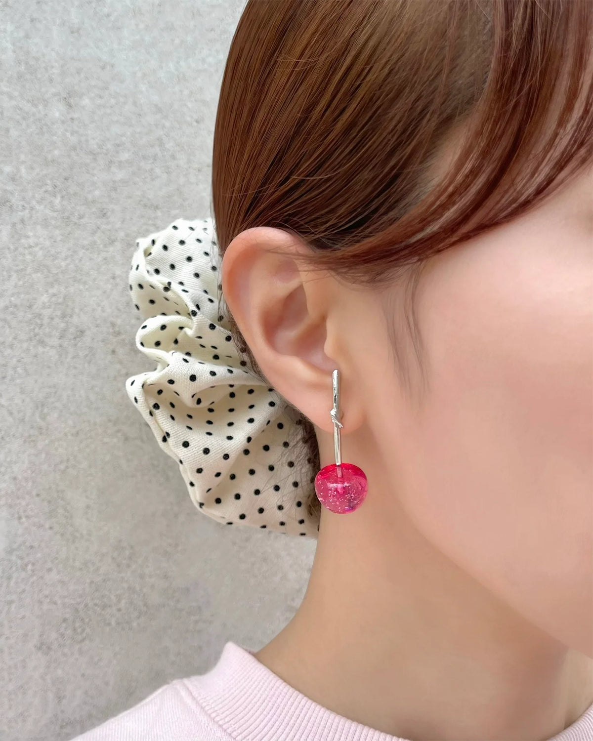 Kids Cherry Earrings (Pink Aurora)