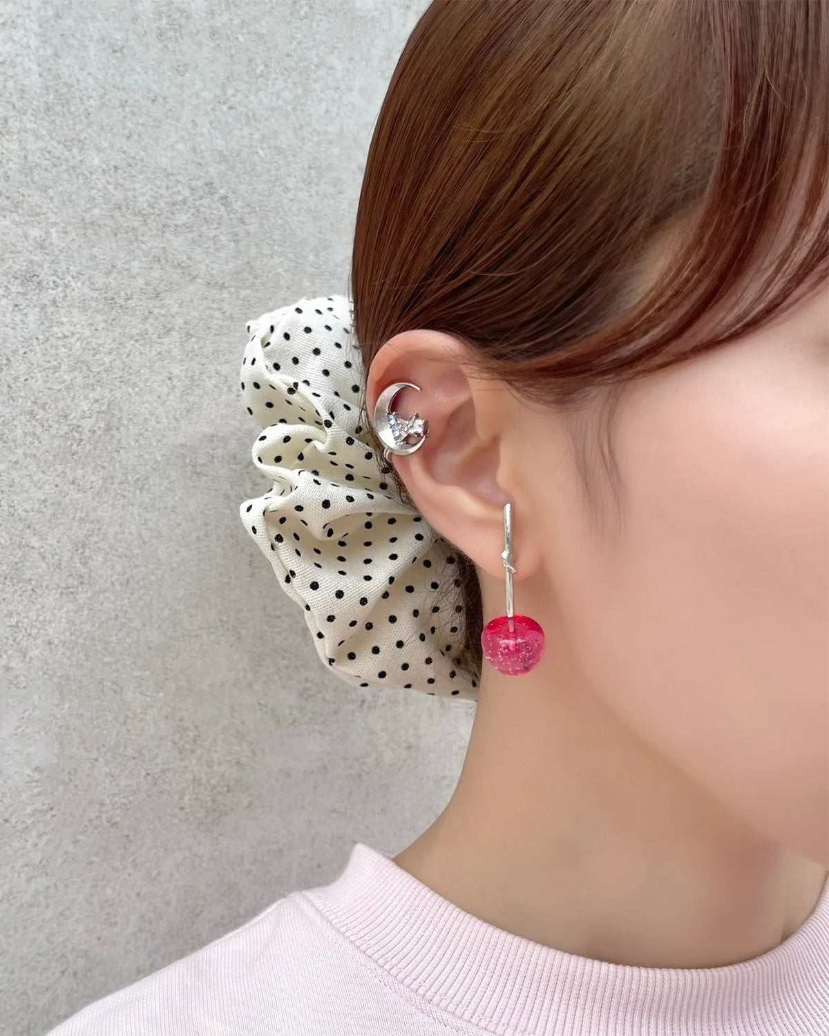 Kids Cherry Earrings (Pink Aurora)