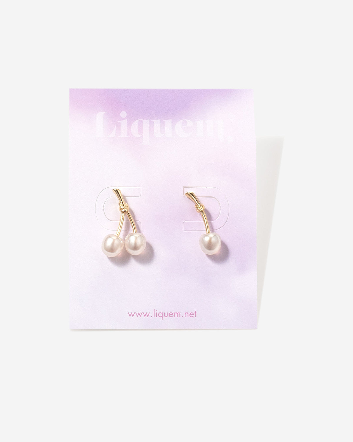Mini Mini Cherry Earrings (Pearl)