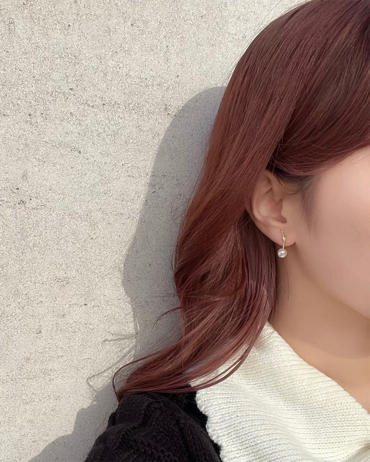 Mini Mini Cherry Earrings (Pearl)