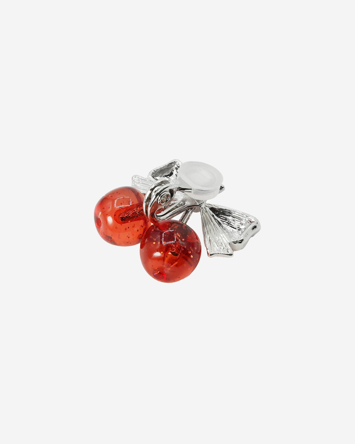 Twin Cherry Ribbon Earrings (Clip-on)