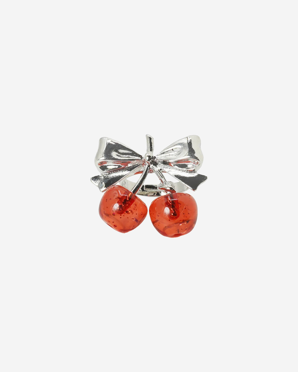 Twin Cherry Ribbon Ring