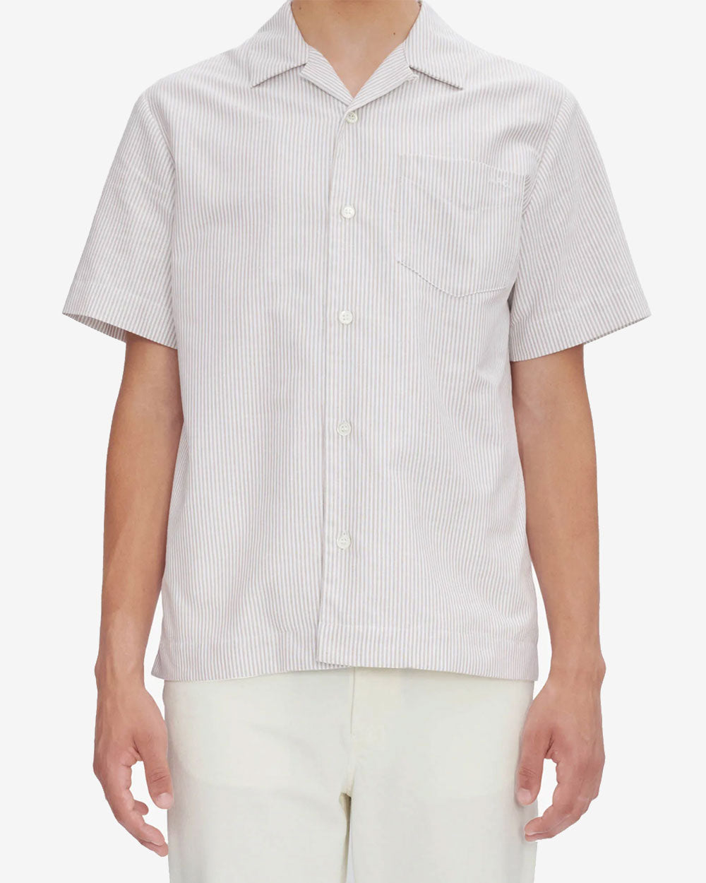 Lloyd Logo Poche Short-Sleeve Shirt - Beige