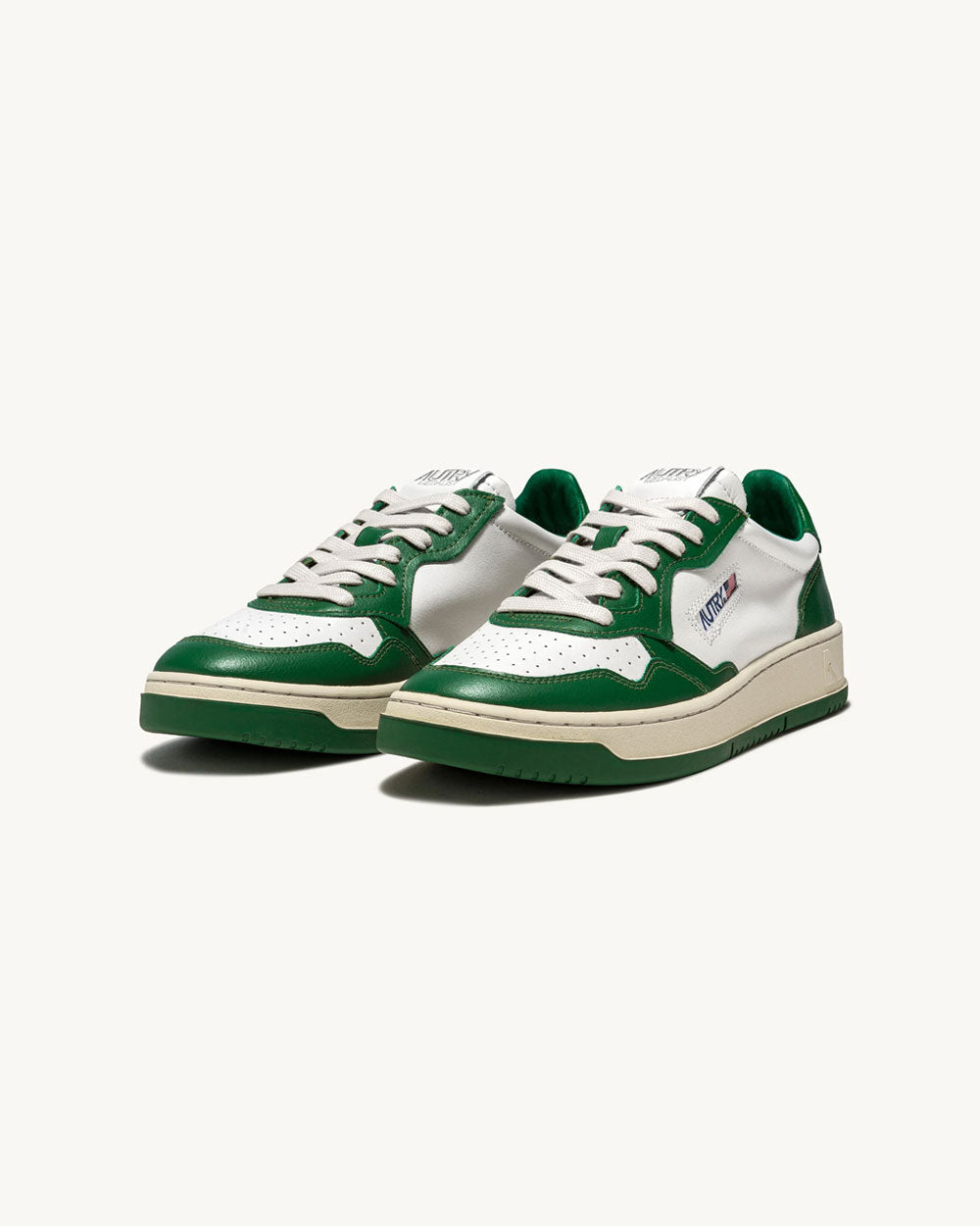 Medalist Low Man - Two-Tone Leather Color White And Green