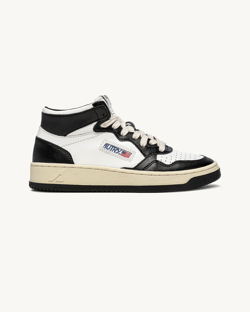 Medalist Mid Man - Two-Tone Leather Color White and Black