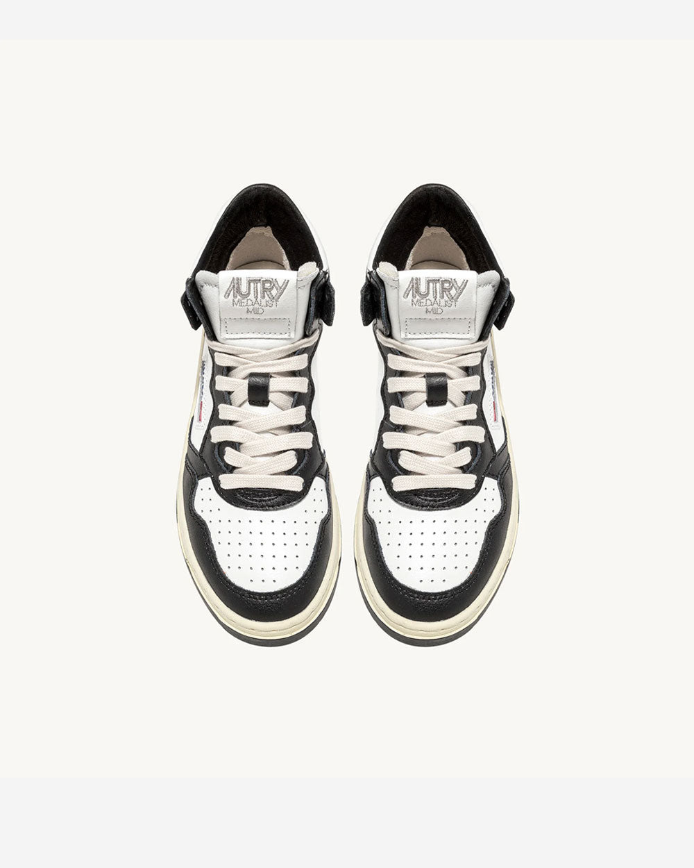 Medalist Mid Women- Two-Tone Leather Color White and Black