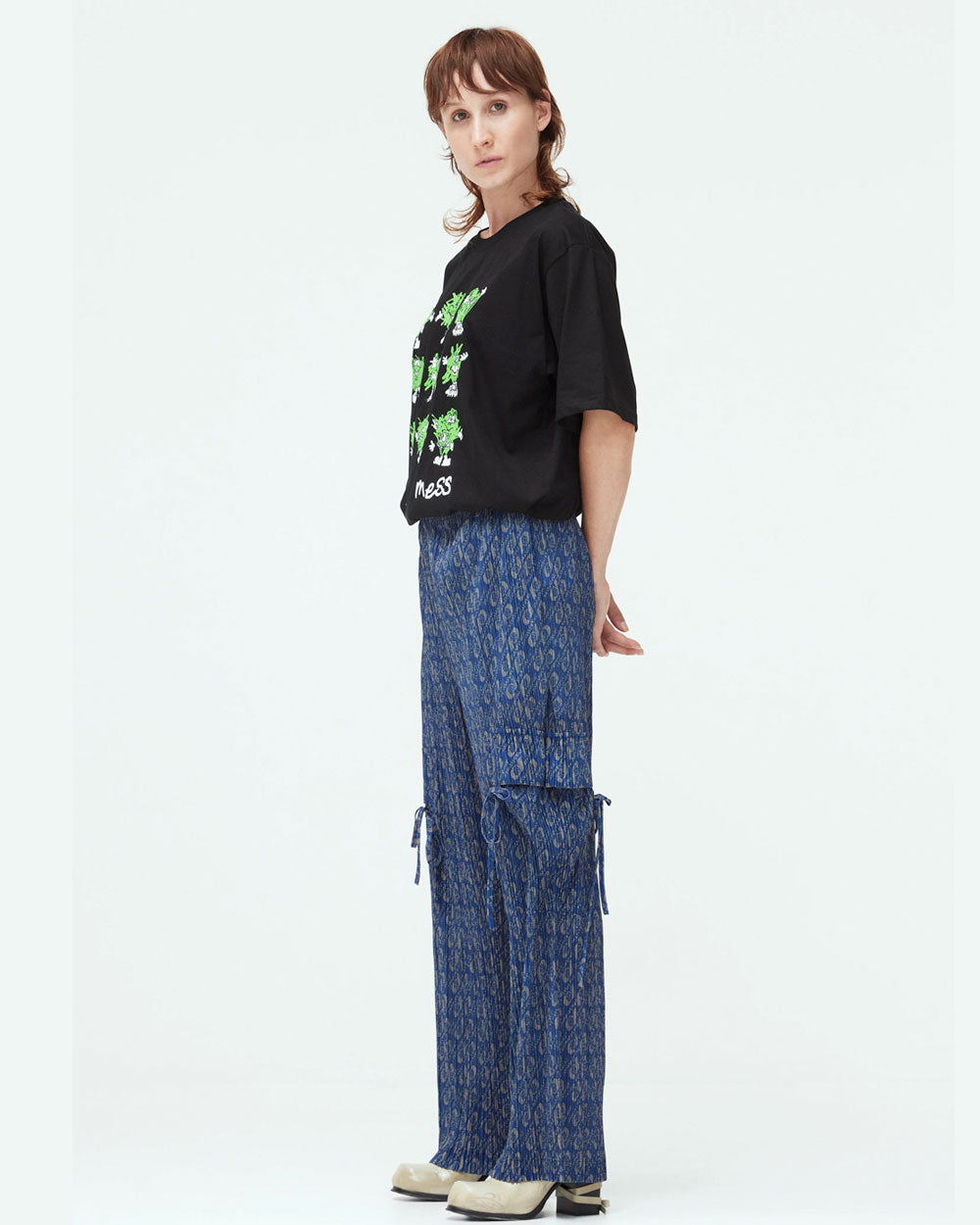 Monogram Pleated Pants - Deep Indigo