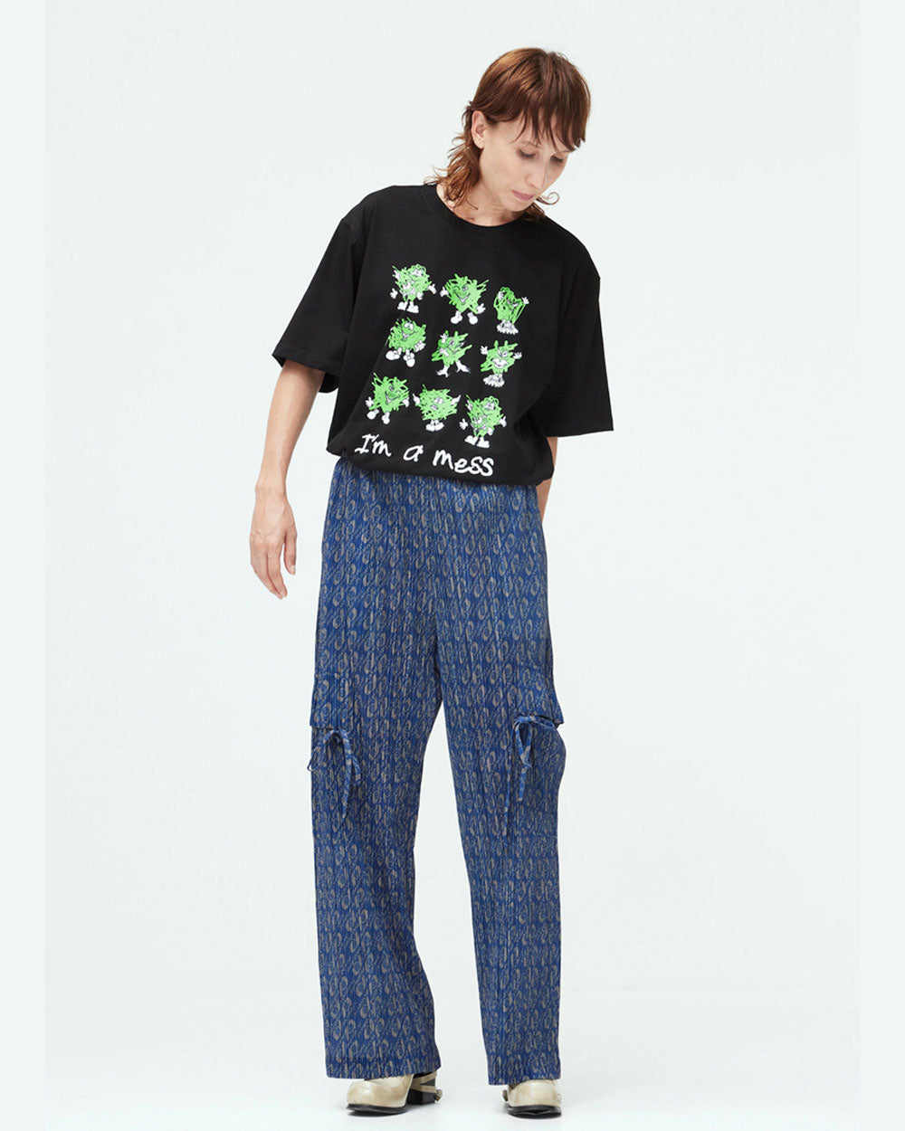 Monogram Pleated Pants - Deep Indigo