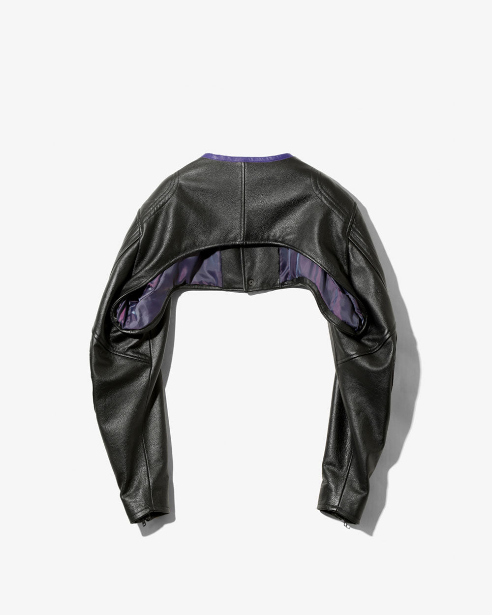 Motor Cycle Sleeves Jacket - Cowhide Leather - Black