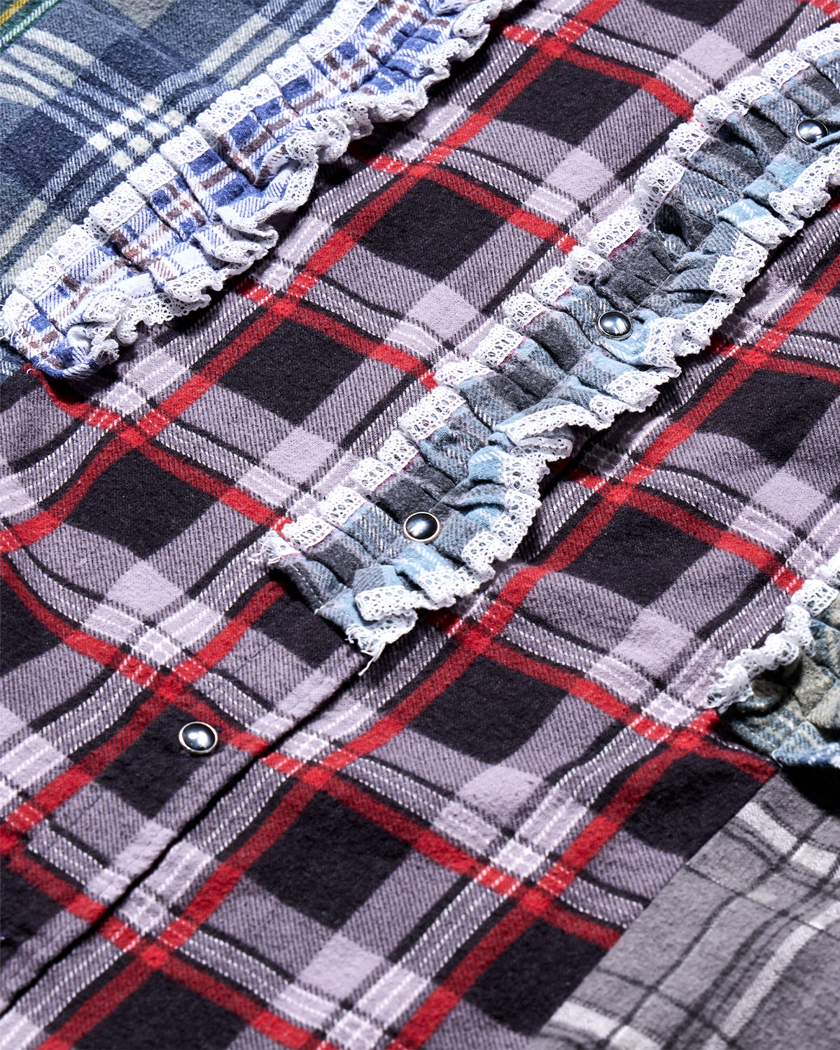 Flannel Shirt -> 5 Cuts Frill Shirt - Assorted