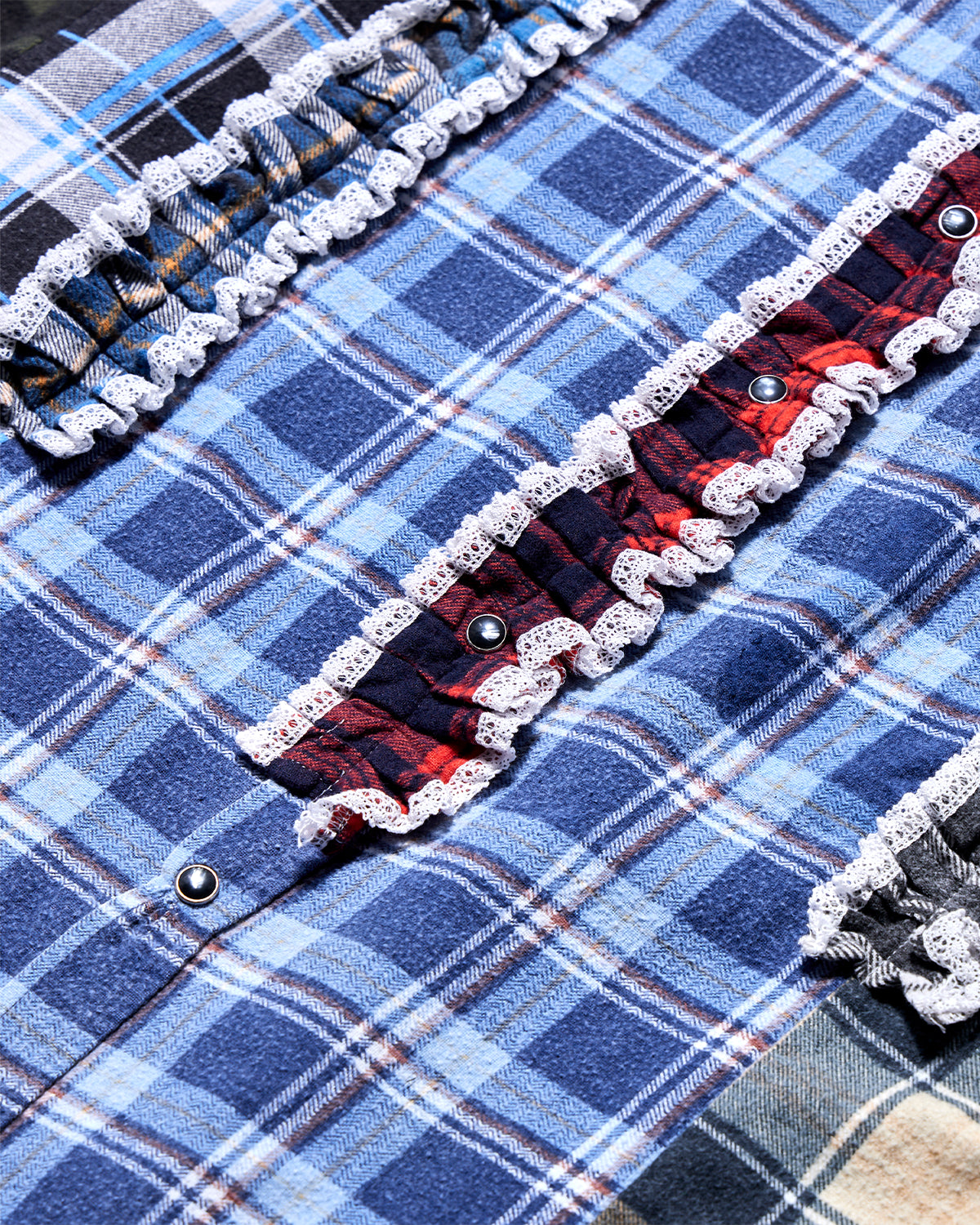 Flannel Shirt -> 5 Cuts Frill Shirt - Assorted