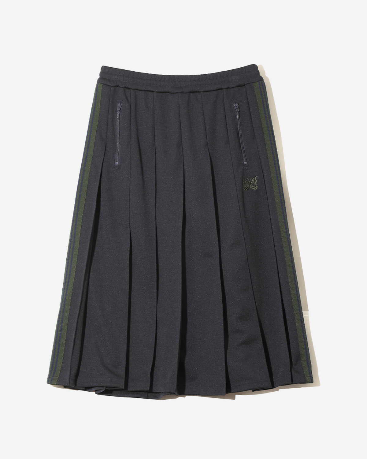 Pleated Track Skirt - Poly Smooth - Navy