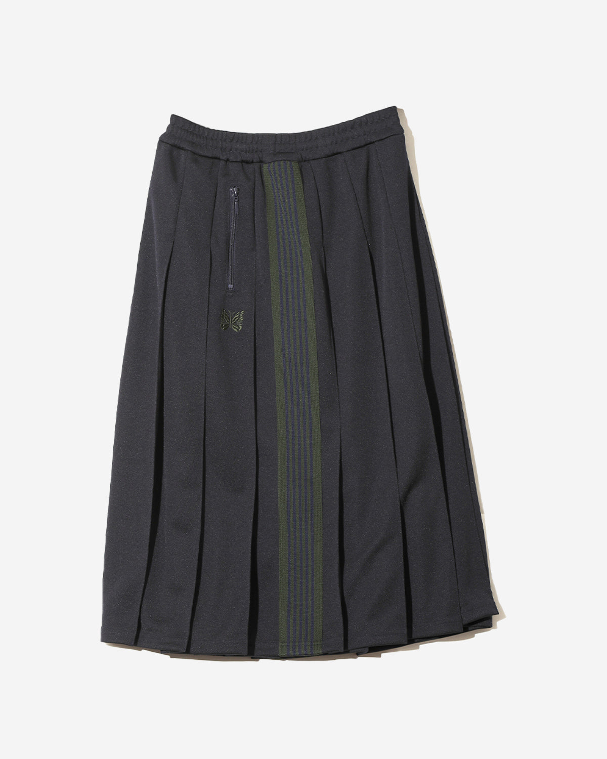 Pleated Track Skirt - Poly Smooth - Navy