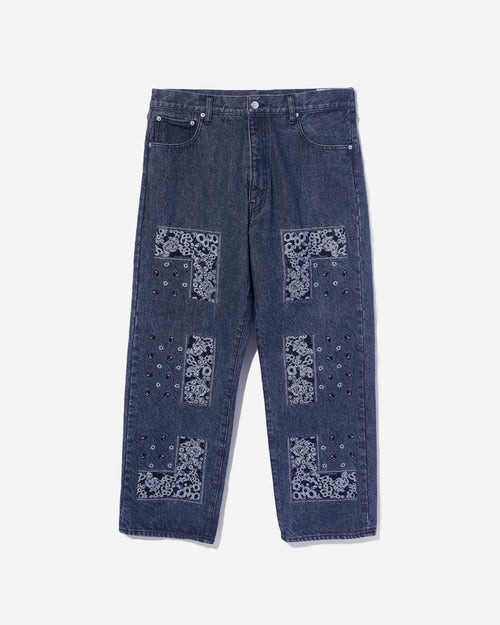 Bandana Embroidery Denim Pants - Indigo Navy