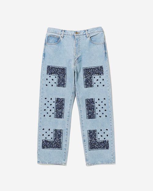 Bandana Embroidery Denim Pants - Indigo Navy