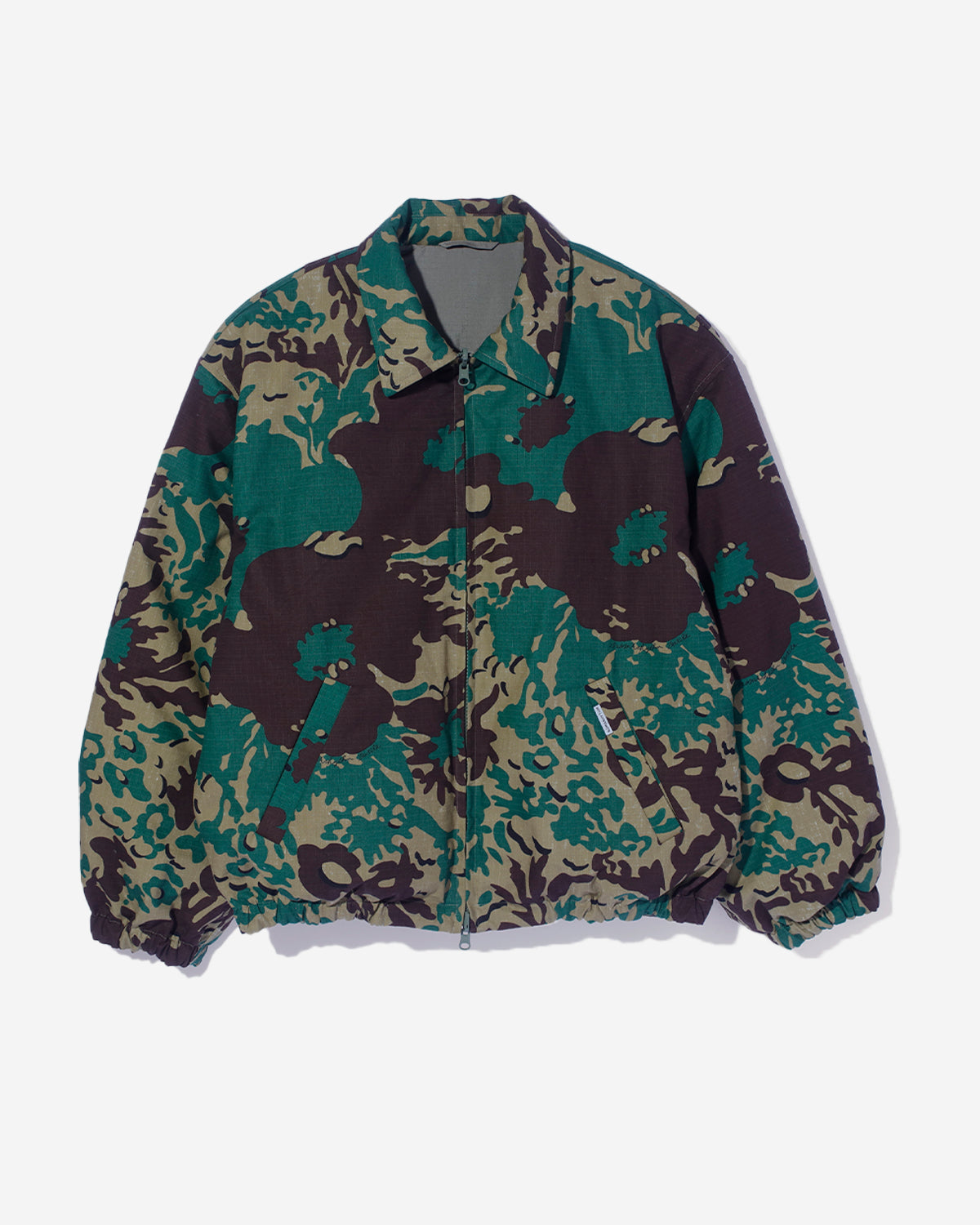 Camo Flower Reversible Down Puffer Jacket - Olive