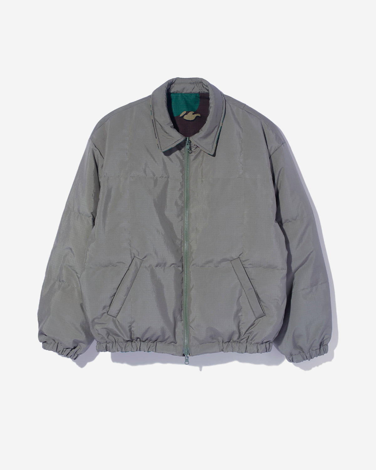 Camo Flower Reversible Down Puffer Jacket - Olive