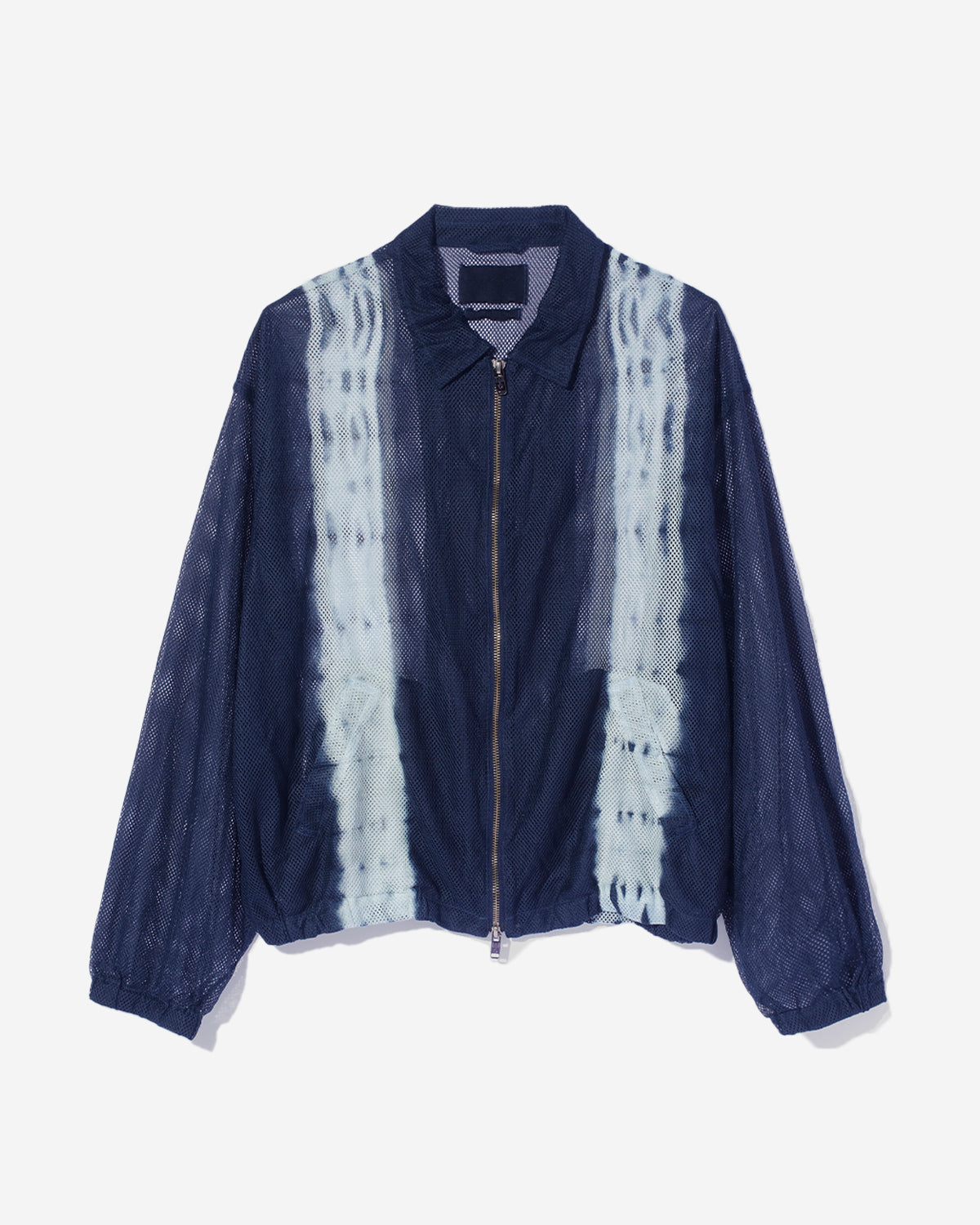 Hand Dye Shibori Mesh Blouson - Navy Stripe