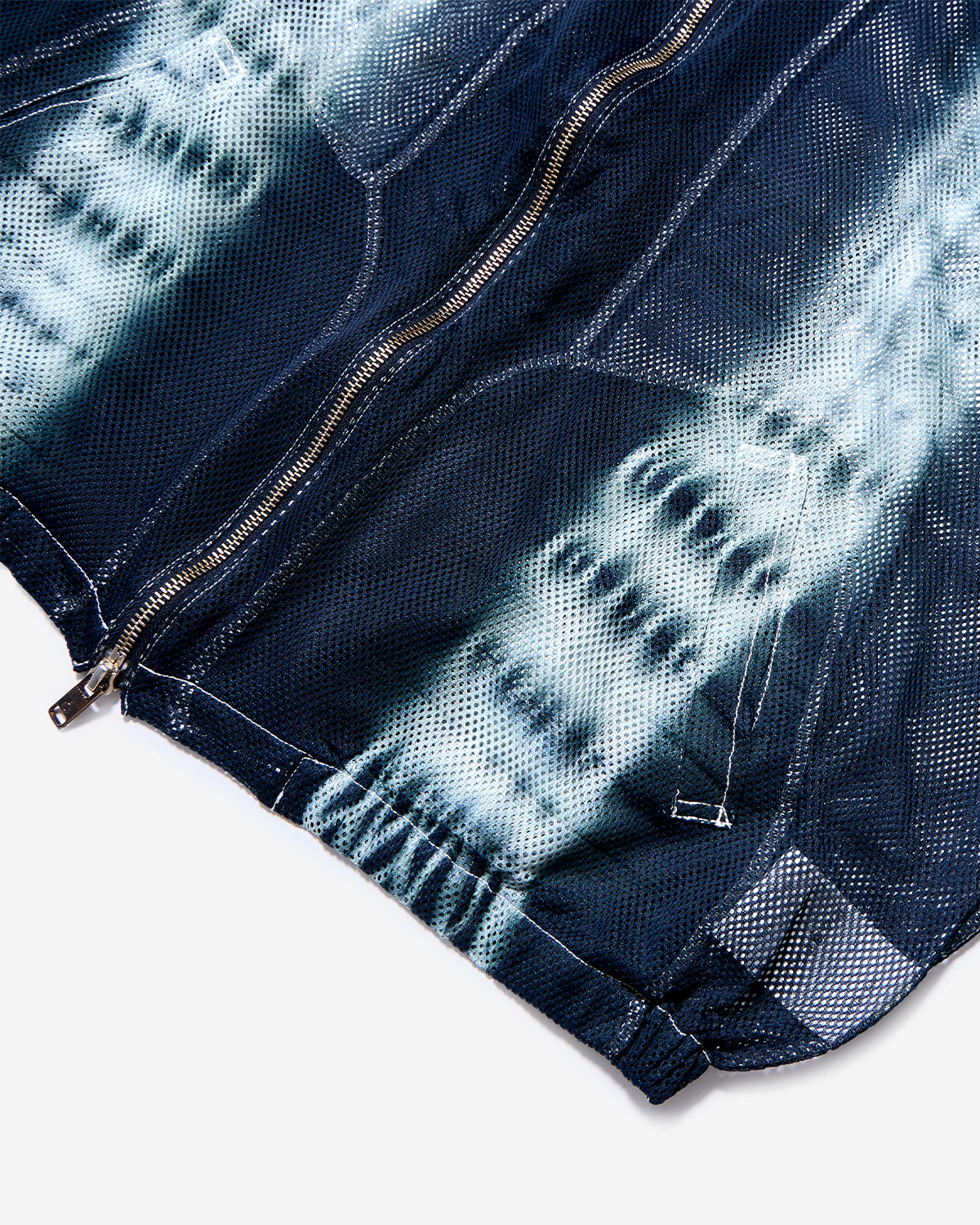 Hand Dye Shibori Mesh Blouson - Navy Stripe