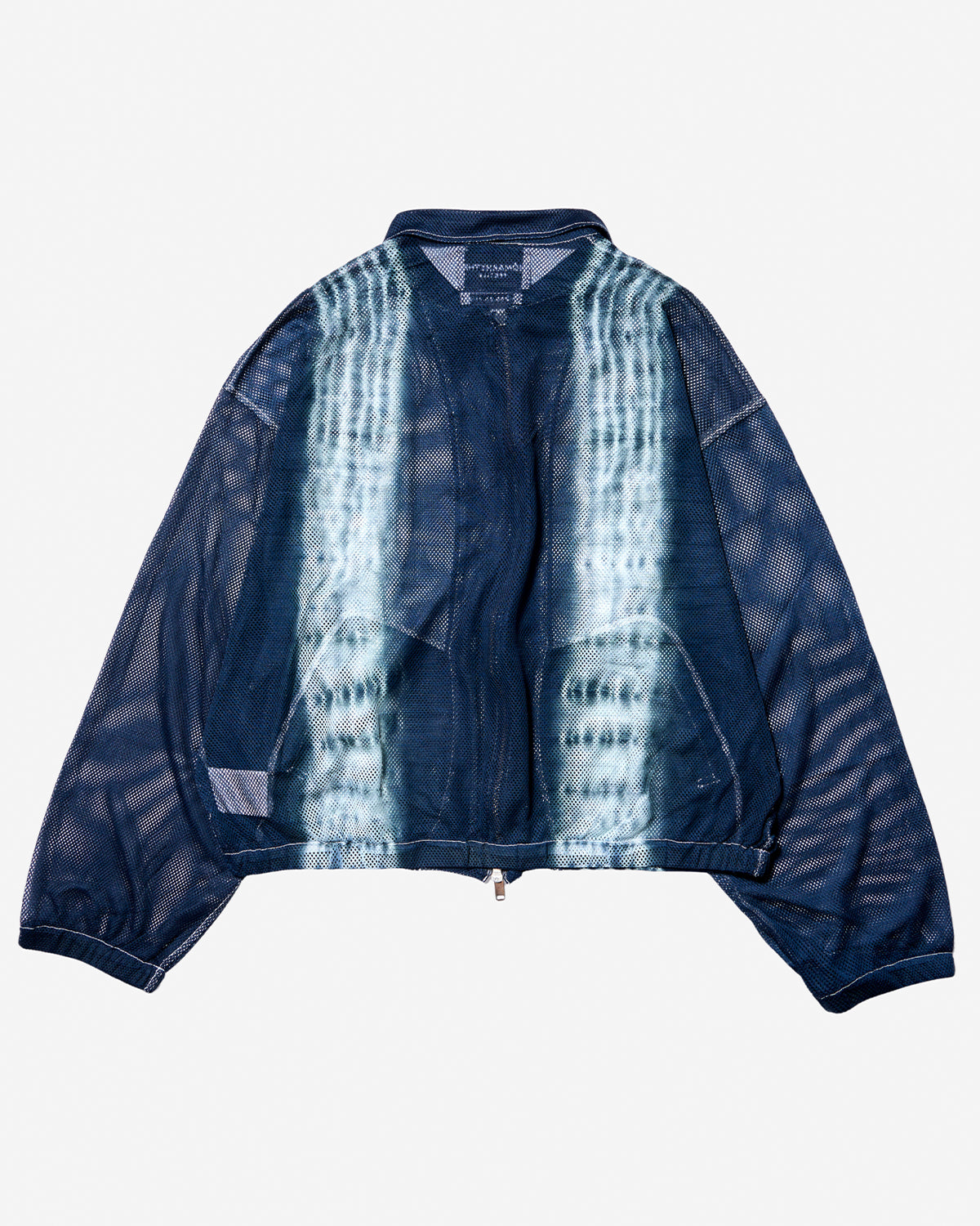 Hand Dye Shibori Mesh Blouson - Navy Stripe