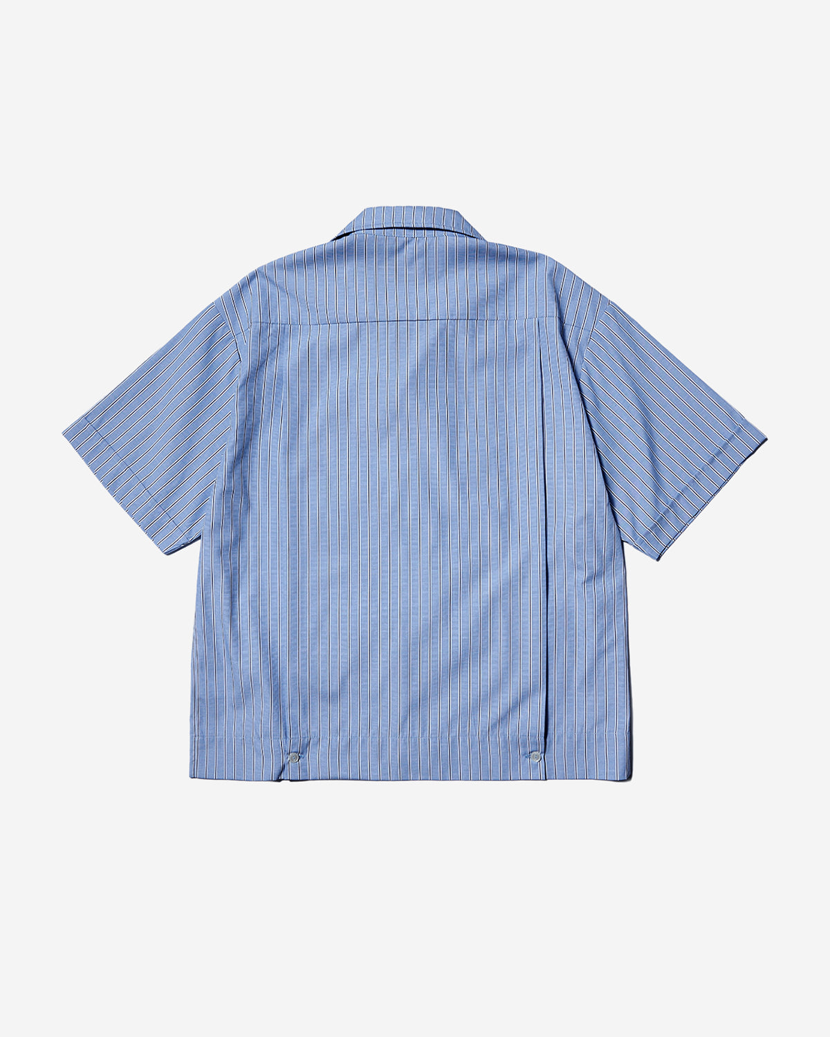Comet - Fake Linen Shark Collar Shirt - Blue Stripe