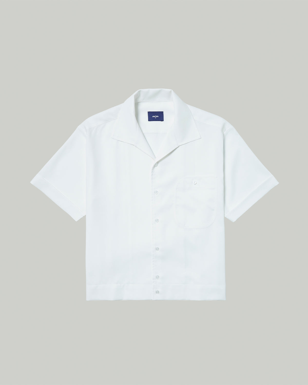 Comet Shirt - Fake Linen Shark Collar Shirt - White