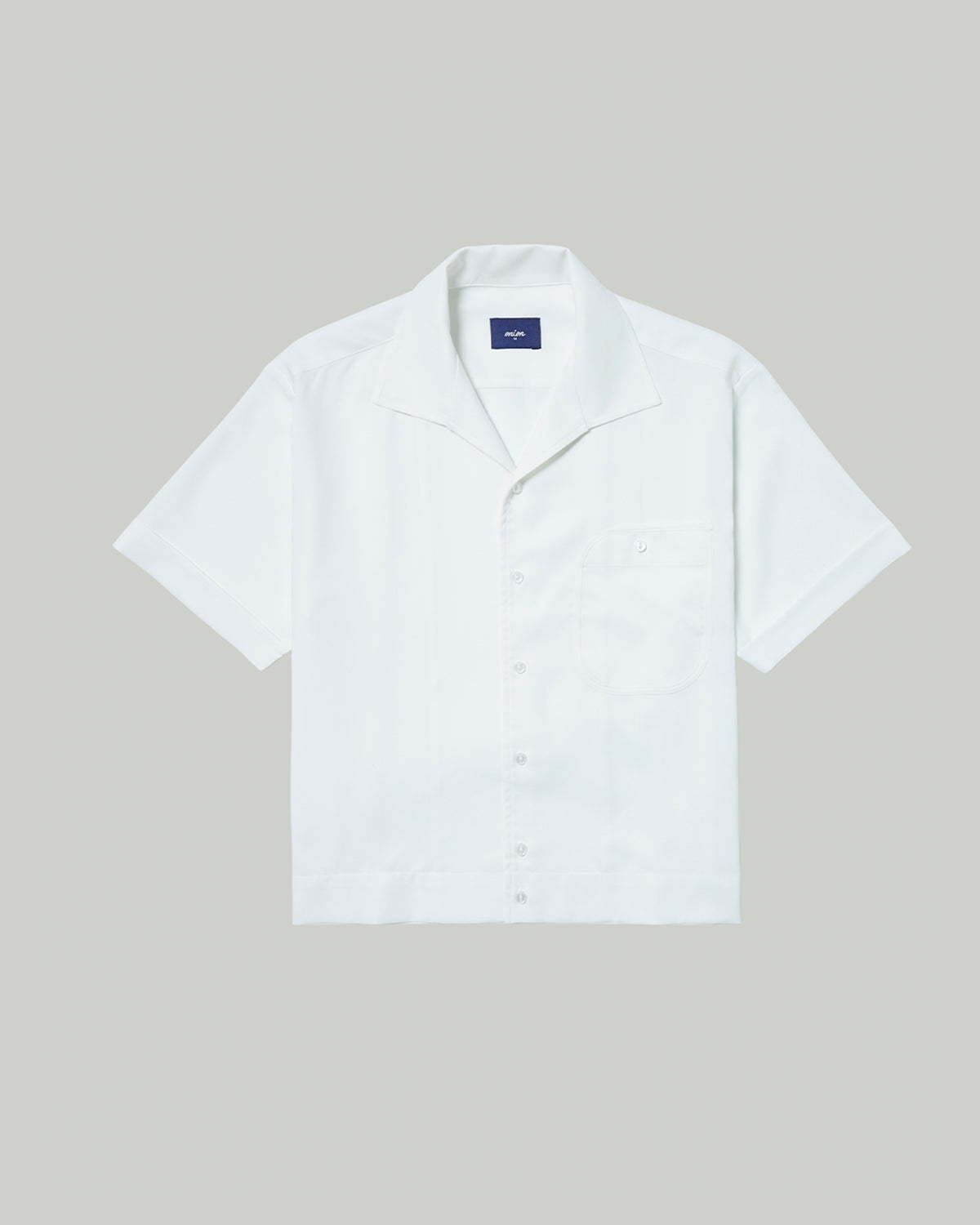 Comet Shirt - Fake Linen Shark Collar Shirt - White