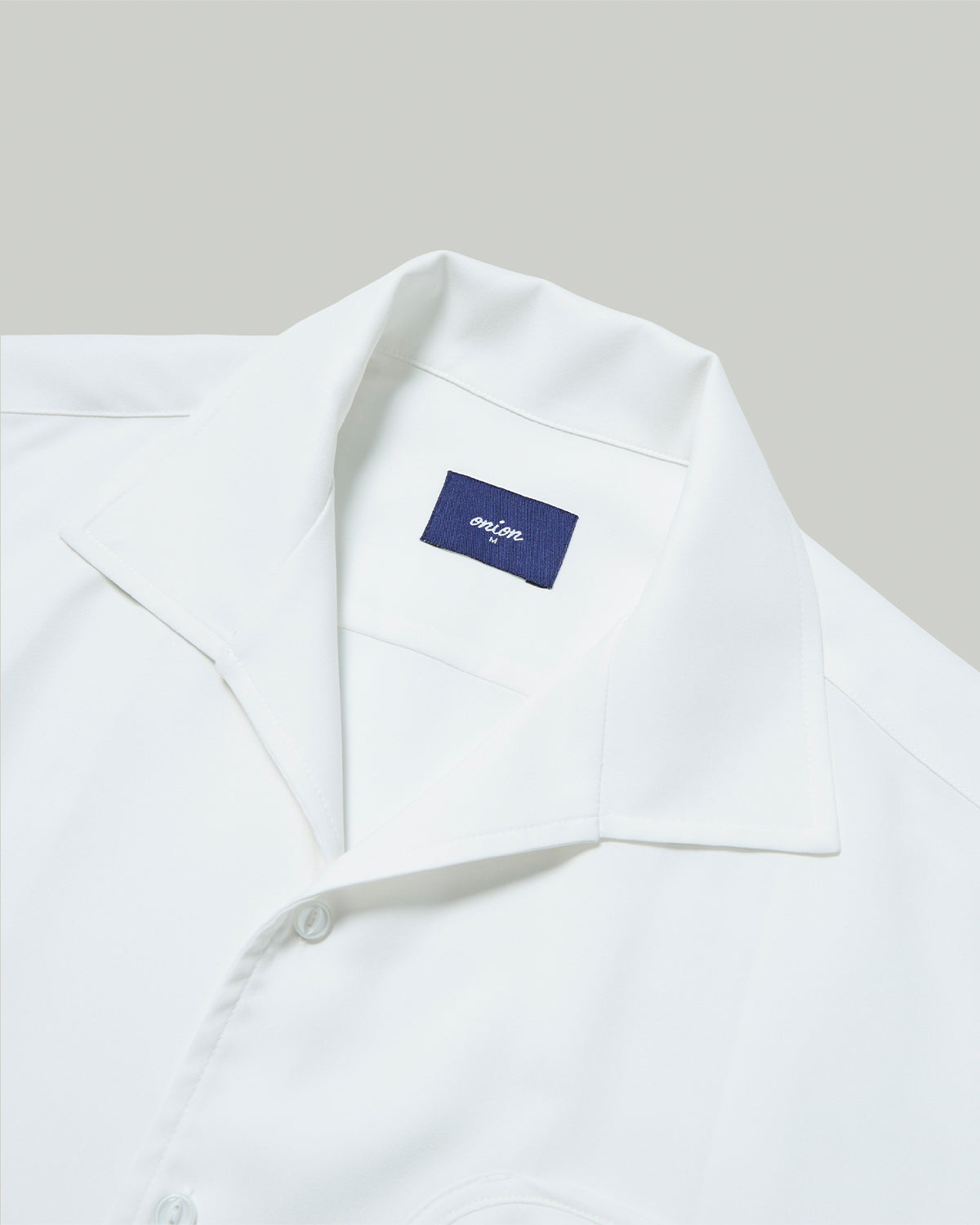 Comet Shirt - Fake Linen Shark Collar Shirt - White