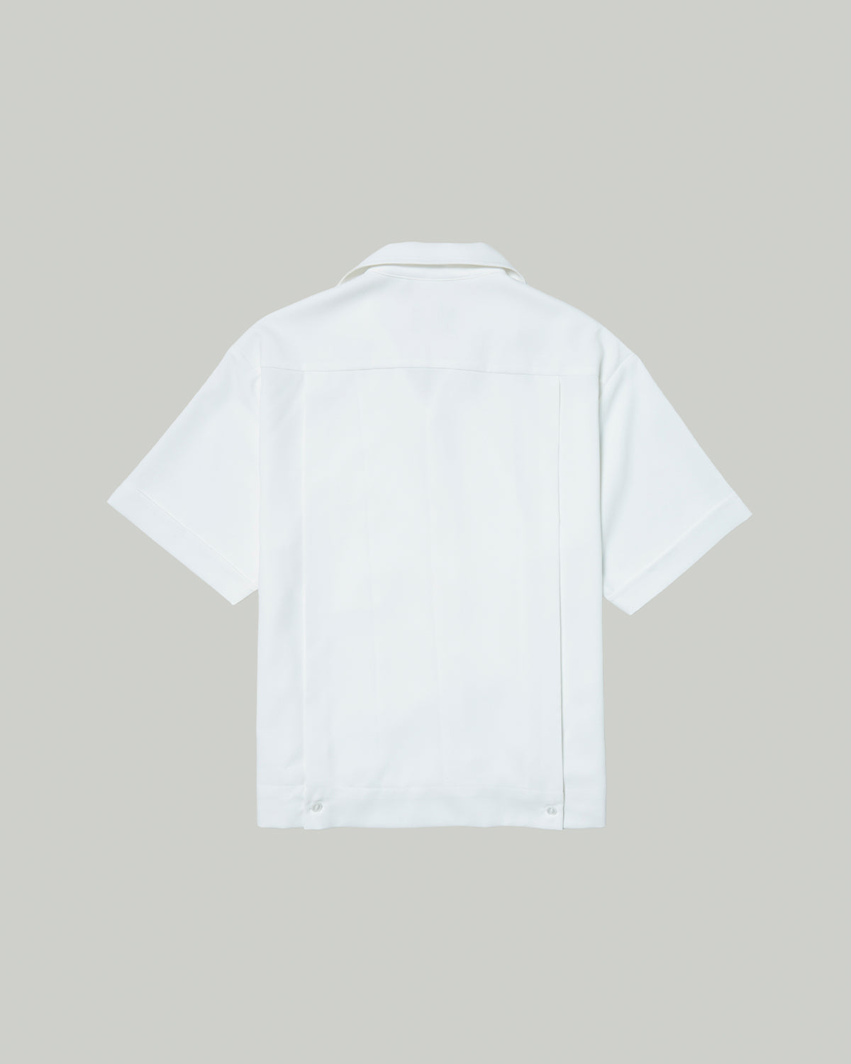 Comet Shirt - Fake Linen Shark Collar Shirt - White