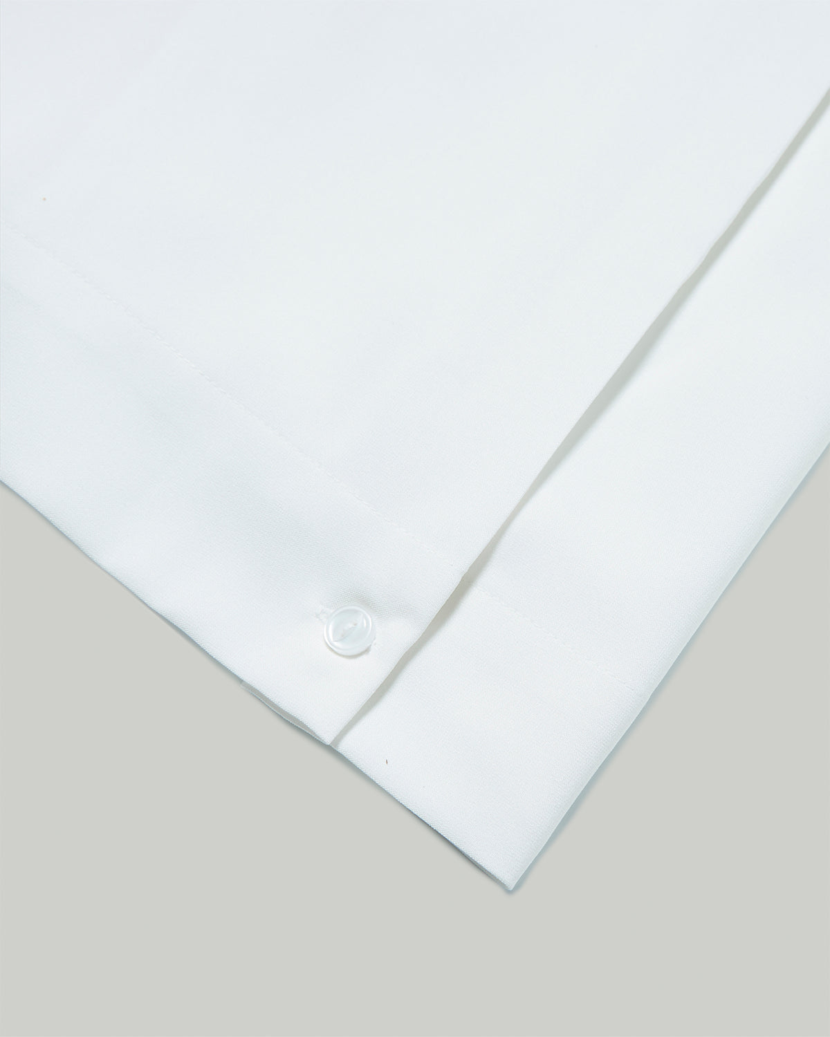 Comet Shirt - Fake Linen Shark Collar Shirt - White