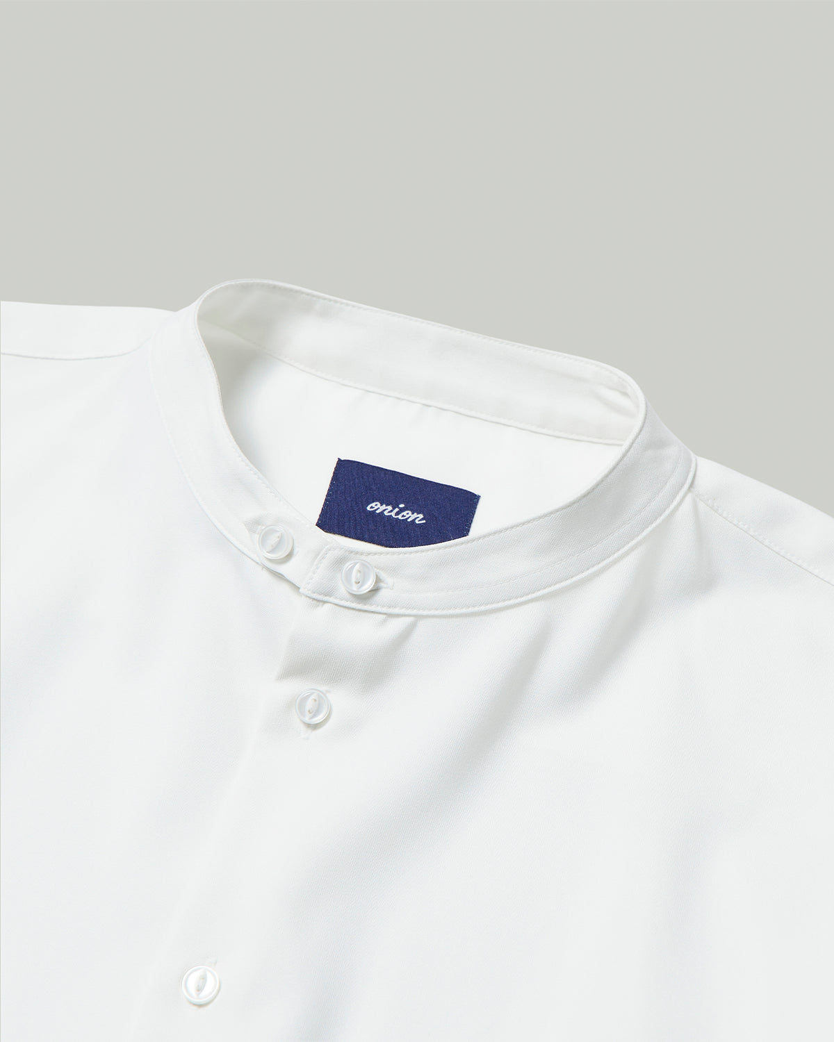 Henry Shirt - Oversized Band Collar Shirt - White